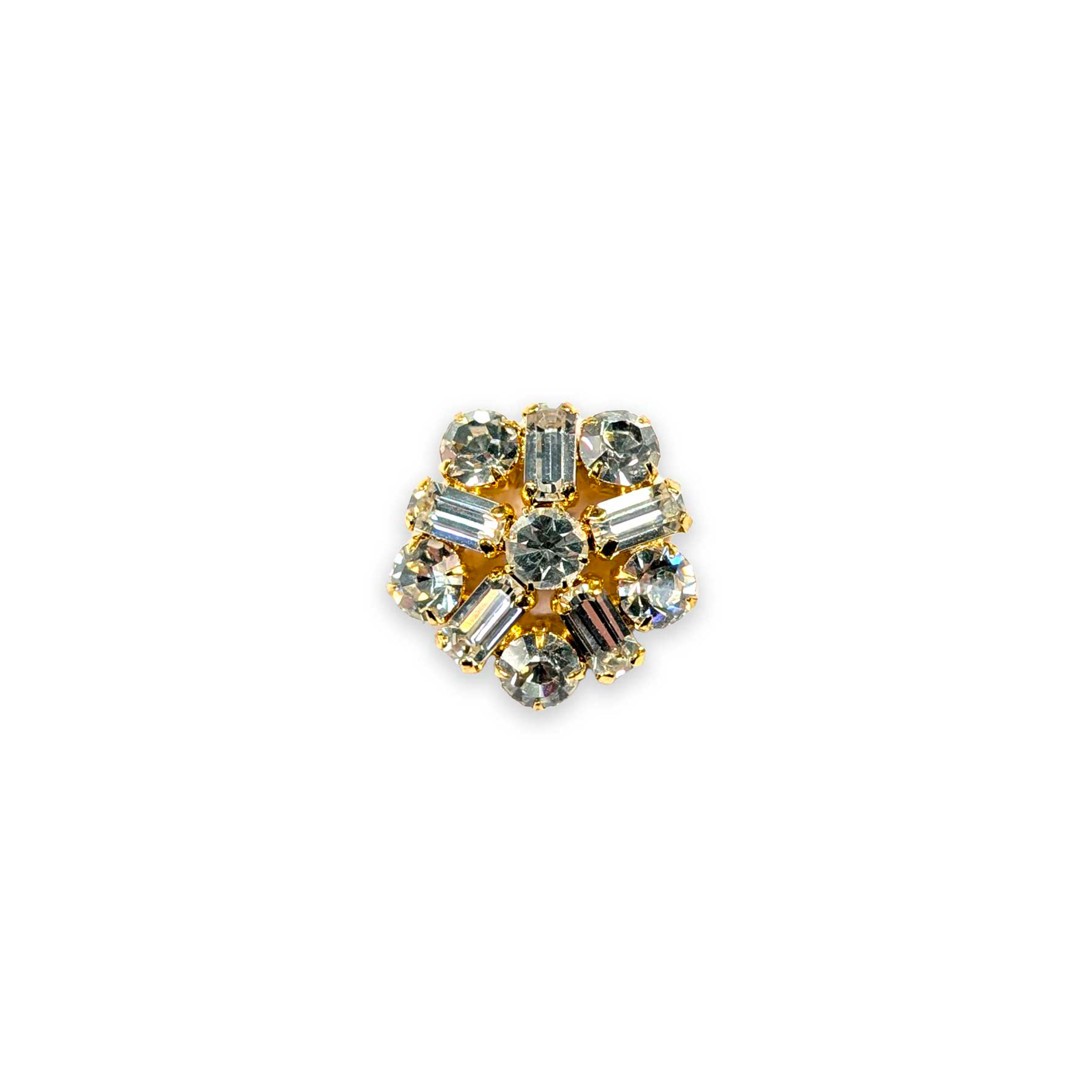 Bottone Gioiello Strass Incastonati Oro Image