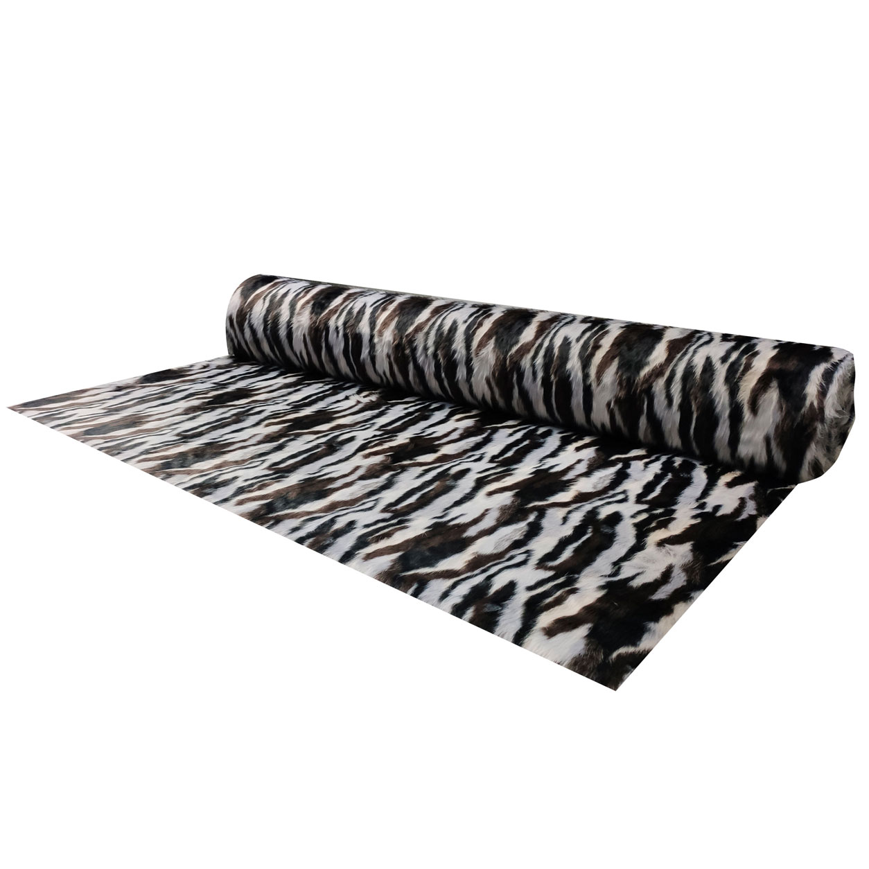 Tessuto Pelo Fantasia Zebrato Nero Marrone