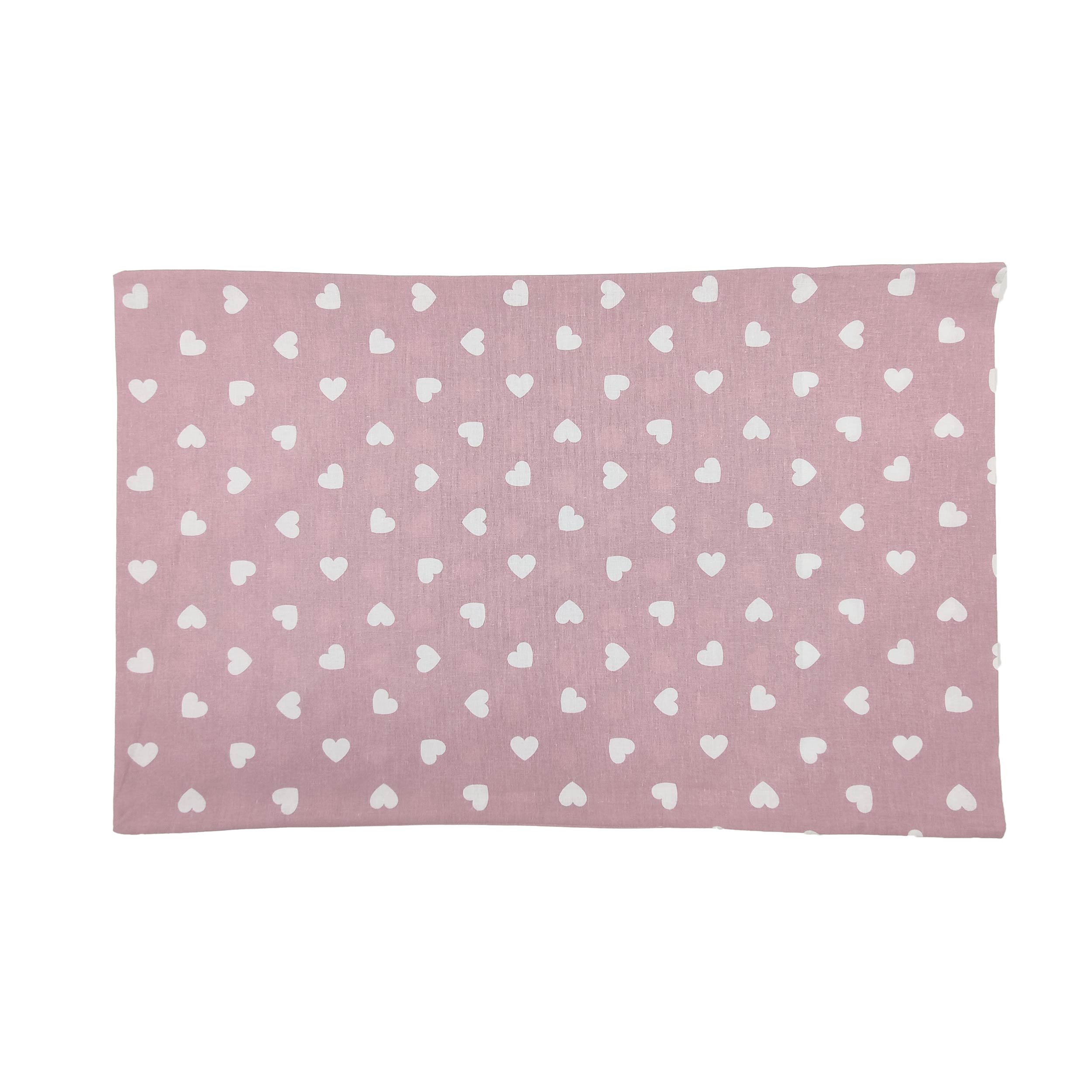 Federa Cuori Bianchi con Sfondo Rosa Antico