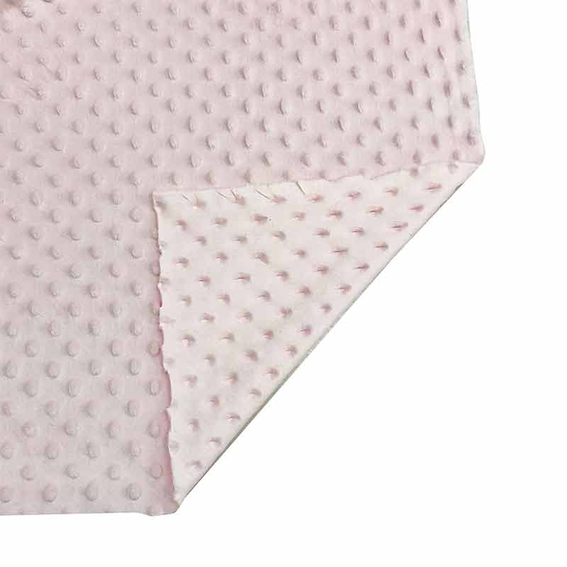 Tessuto Minky Dots Lux Rosa Baby