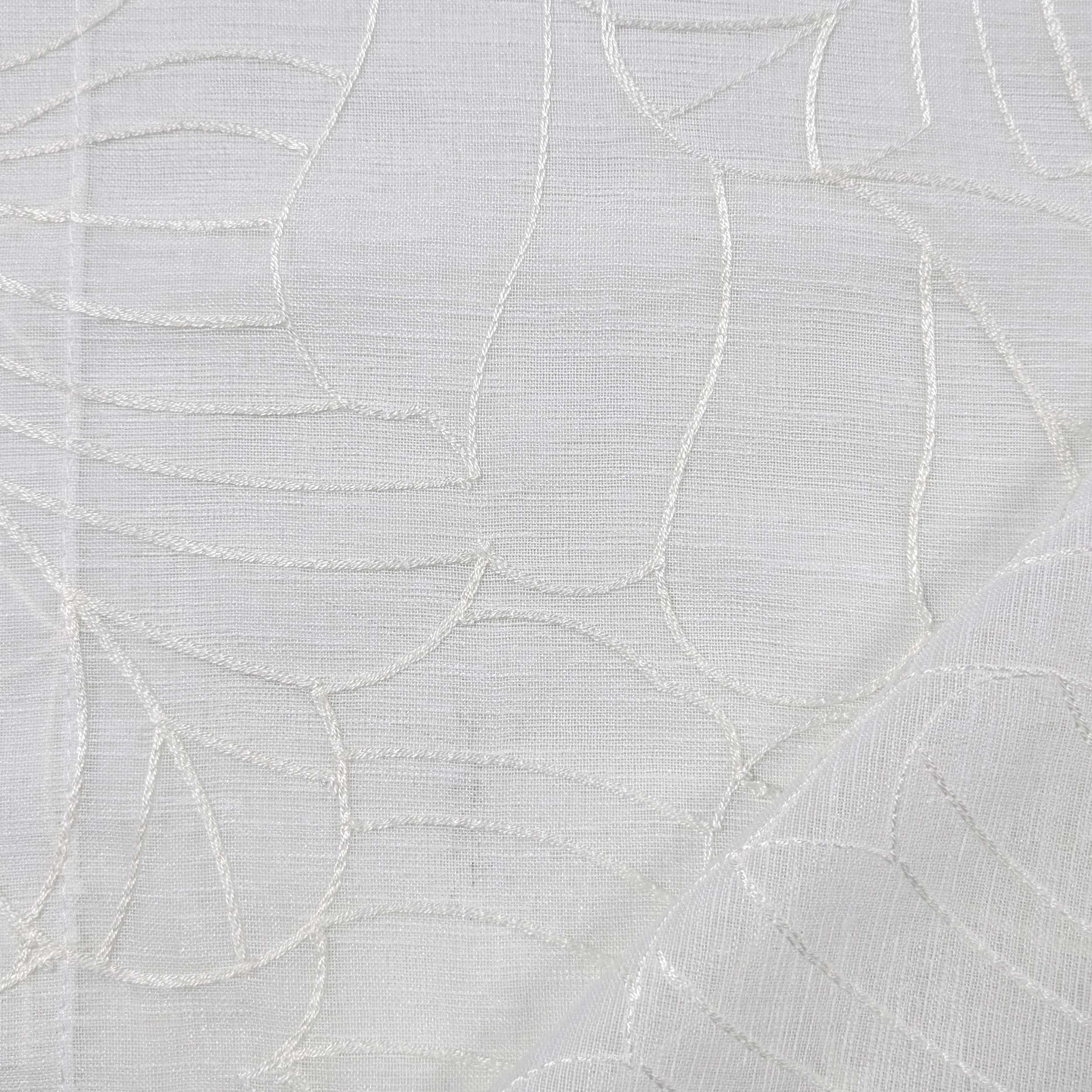 Tessuto Tendino Floreale Astratto Bianco Image