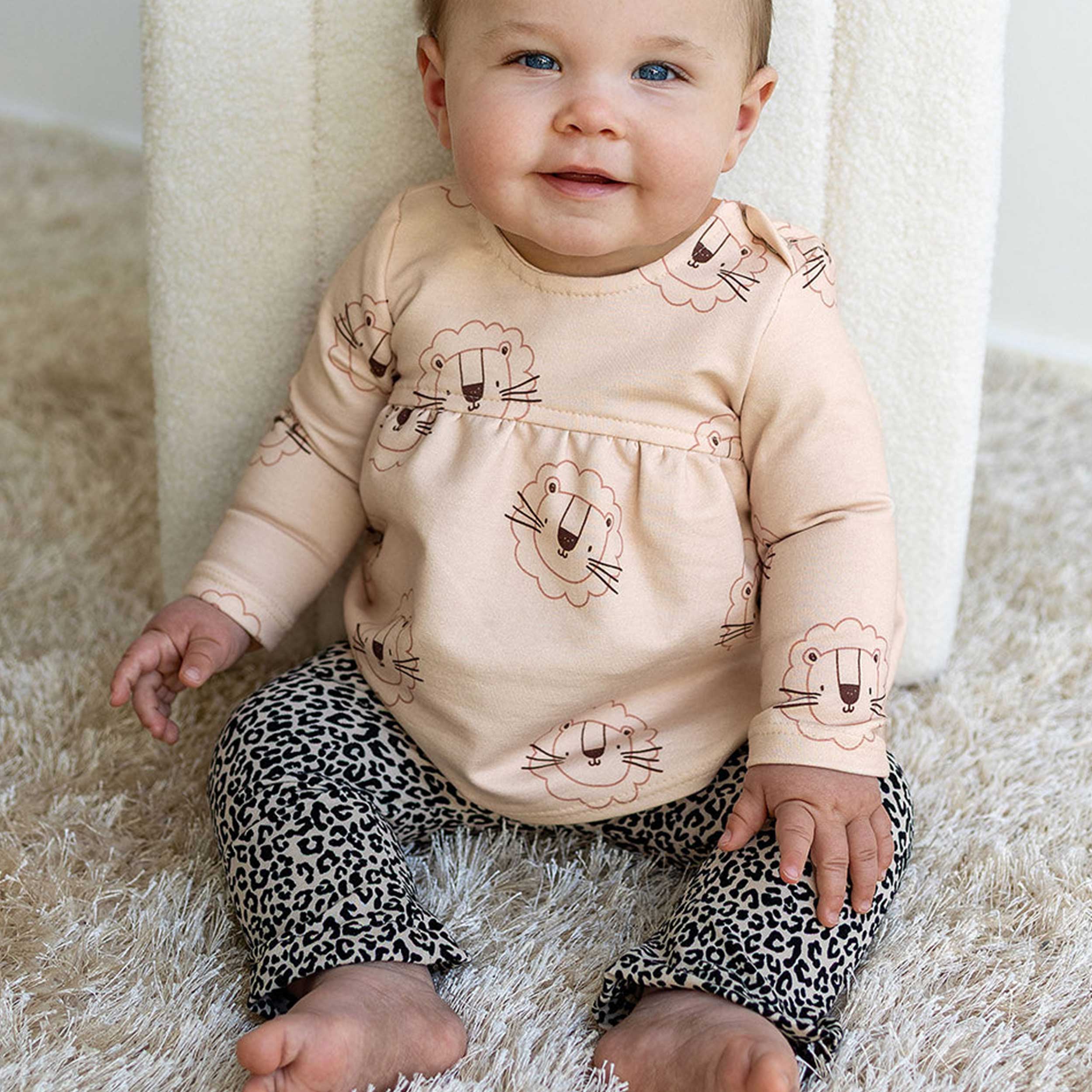 Jersey Cotone Beige Fantasia Leopardata Image