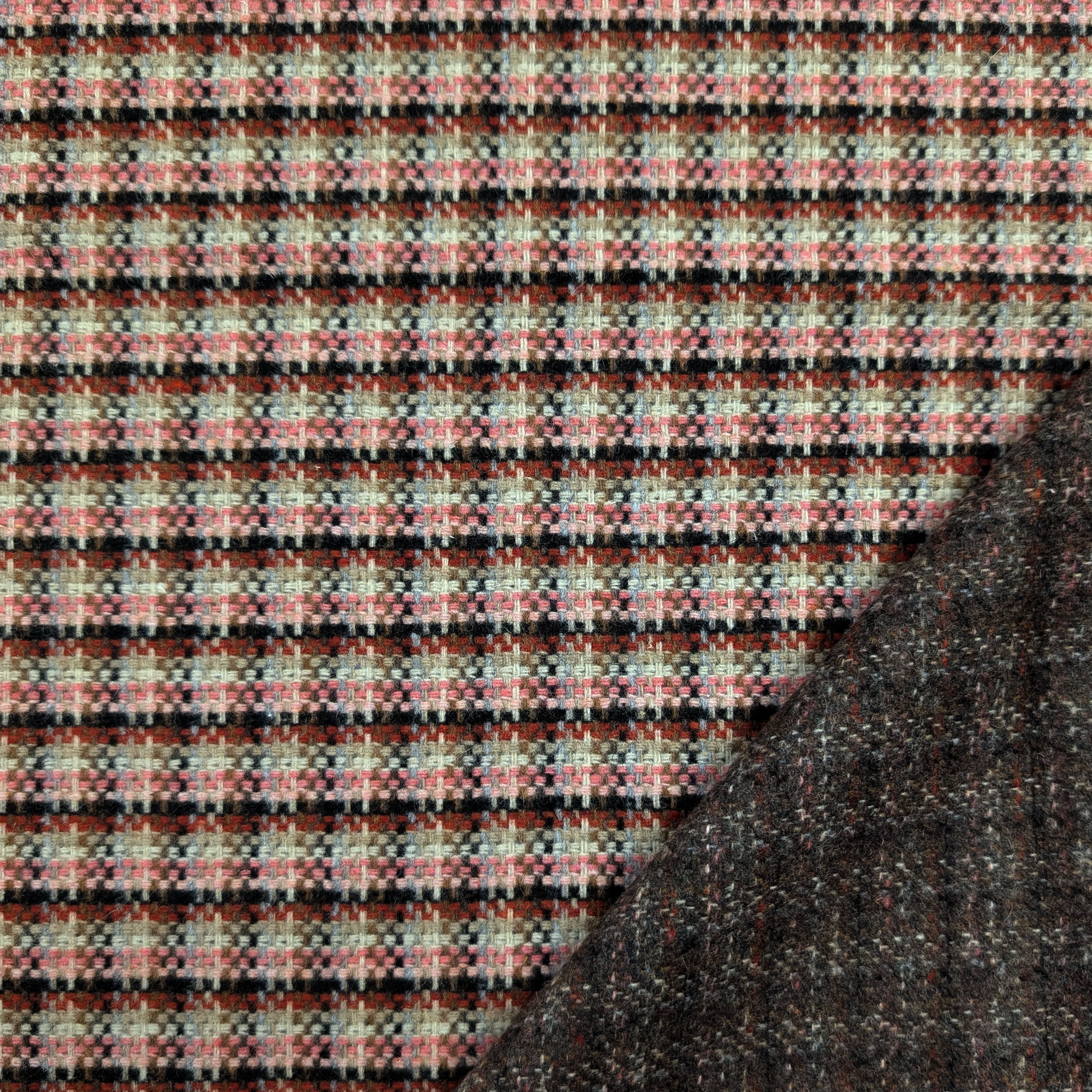 Tweed Lana Fantasia Quadri Toni Rosa Image