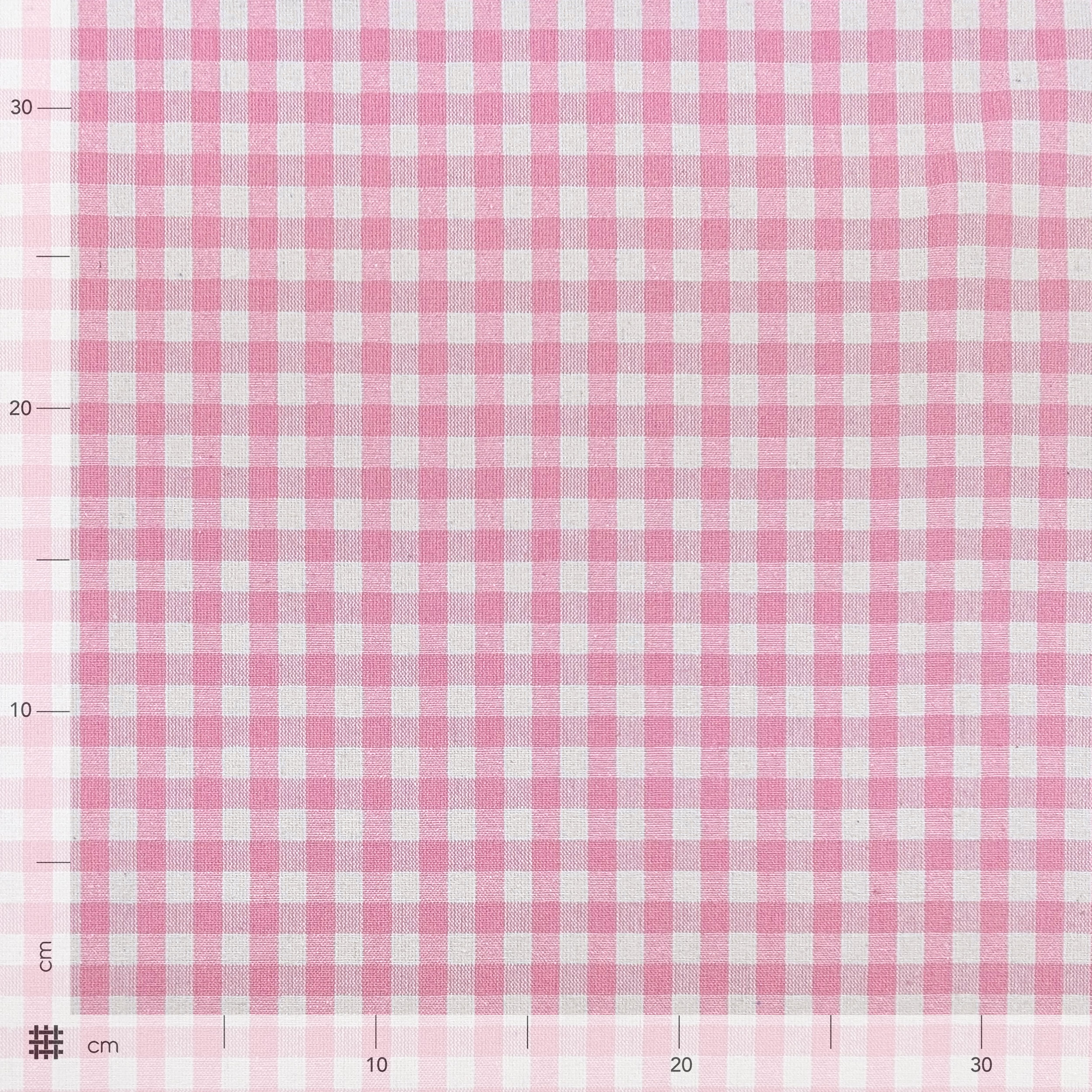 Cotone Lavato Tinto in Filo Quadretti Rosa Image