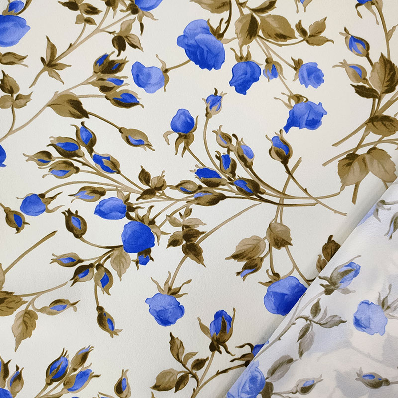 Tessuto Seta Alta Moda Rose Blu