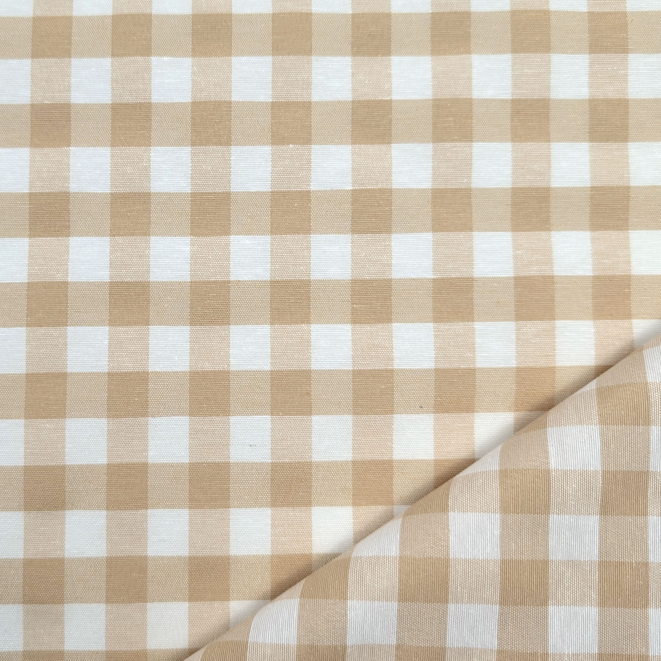 Tessuto per Tovaglia Resinata Quadretti Beige Image