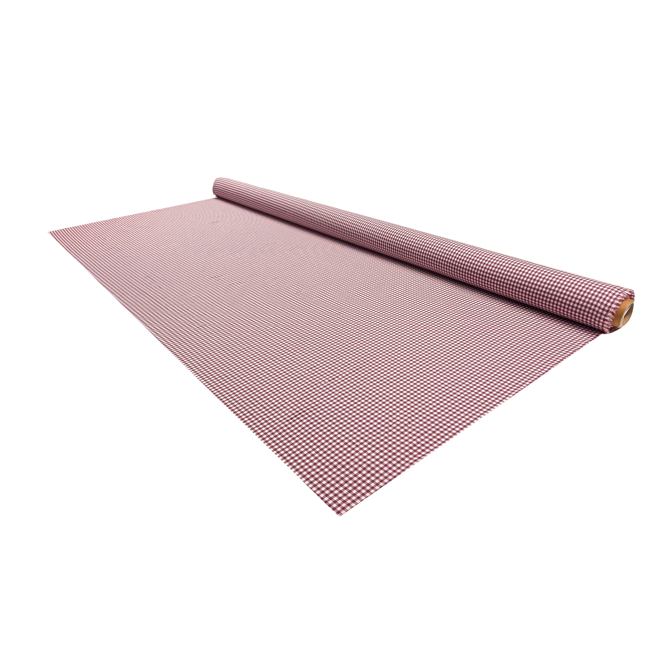 Cotone per Camiceria Quadrettino Bordeaux Image