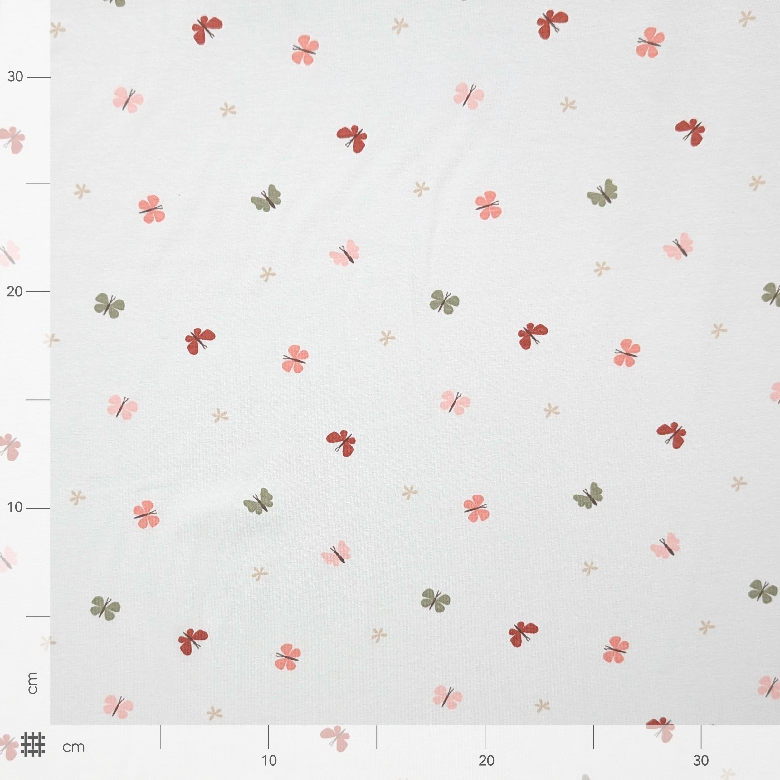 Jersey Cotone Bianco Piccole Farfalline Image