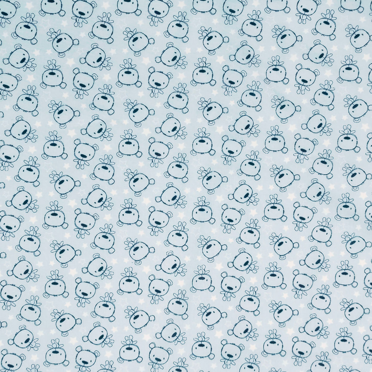 Tessuti cotone orsetti sfondo azzurro