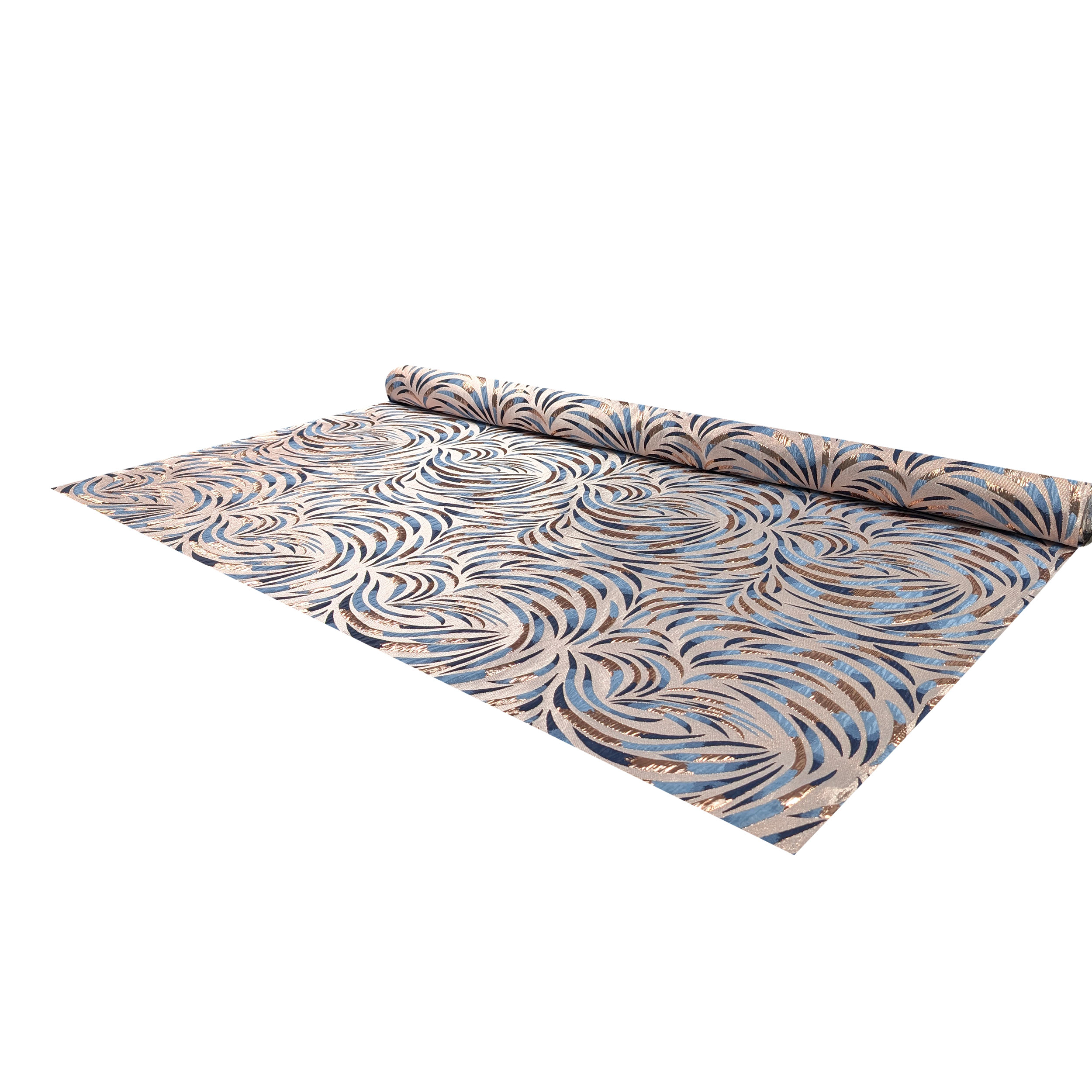 Jacquard Fantasia Astratta Denim Lurex Rosa Image