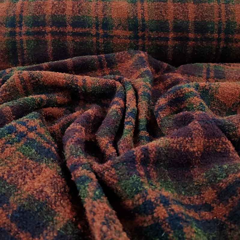 Tessuto per Cappotti Tartan Marrone