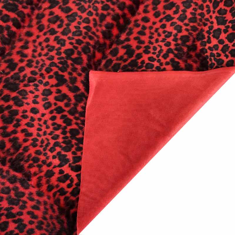Tessuto Cavallino Leopardato Rosso