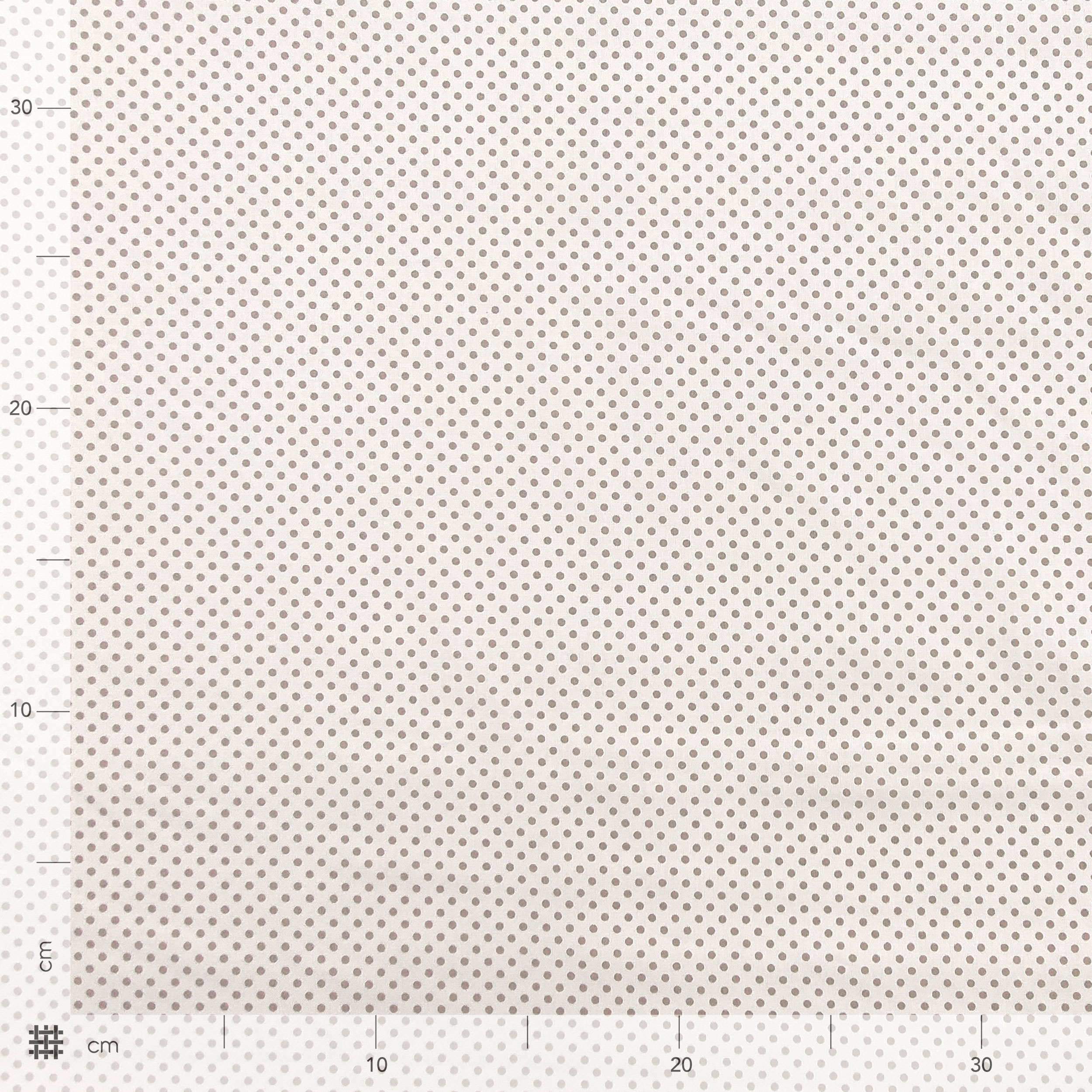 Tessuto Cotone Bianco Pois Tortora Image