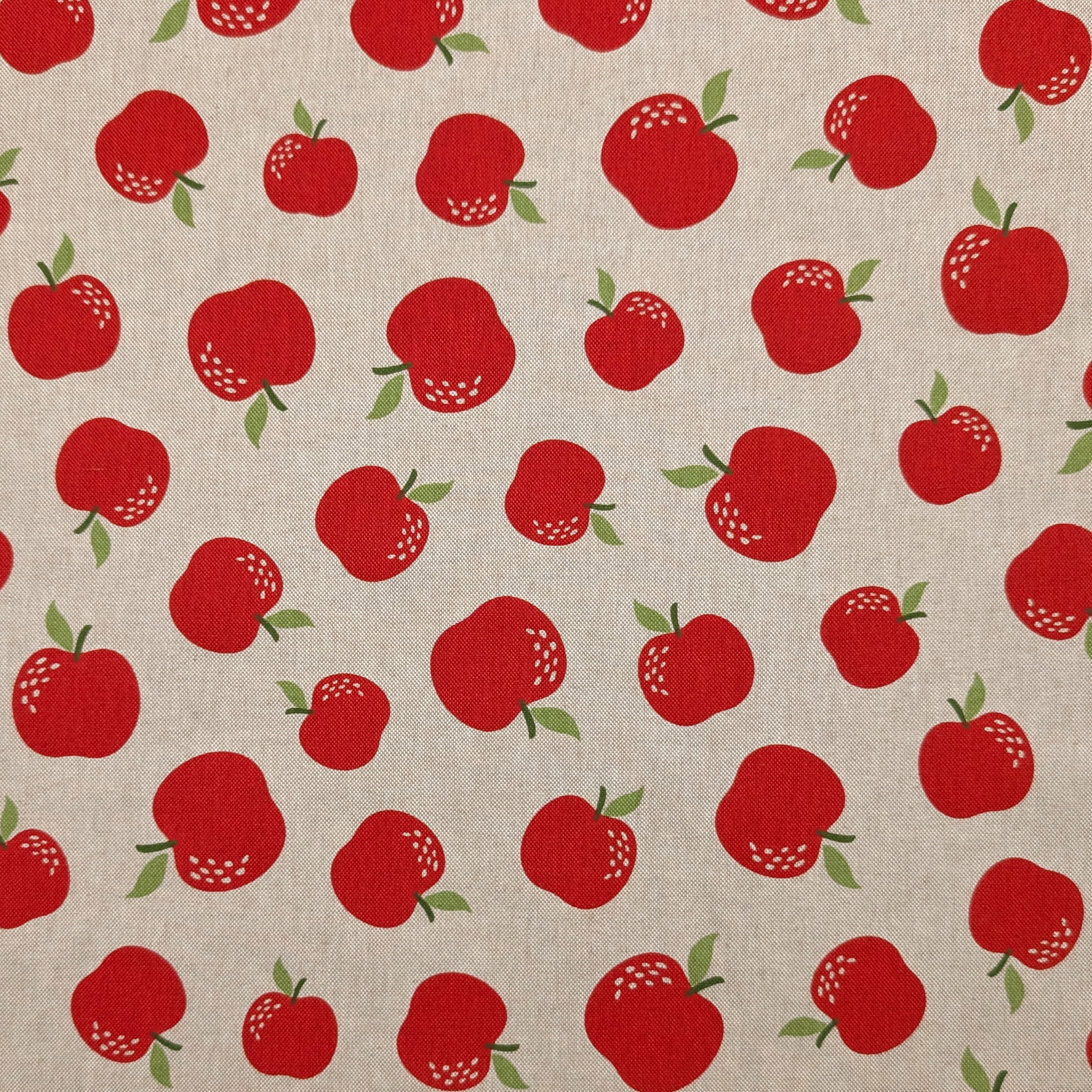 Tessuto Misto Cotone Mele Rosse Image
