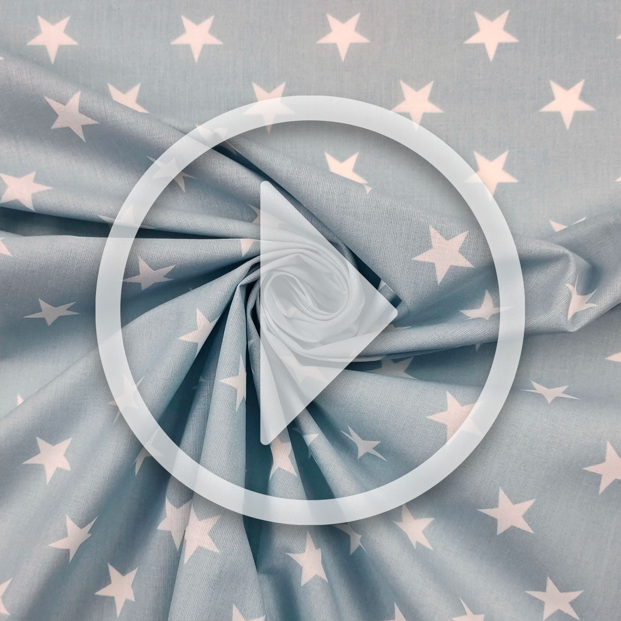 Cotone Stelle Bianche con Sfondo Azzurro Image