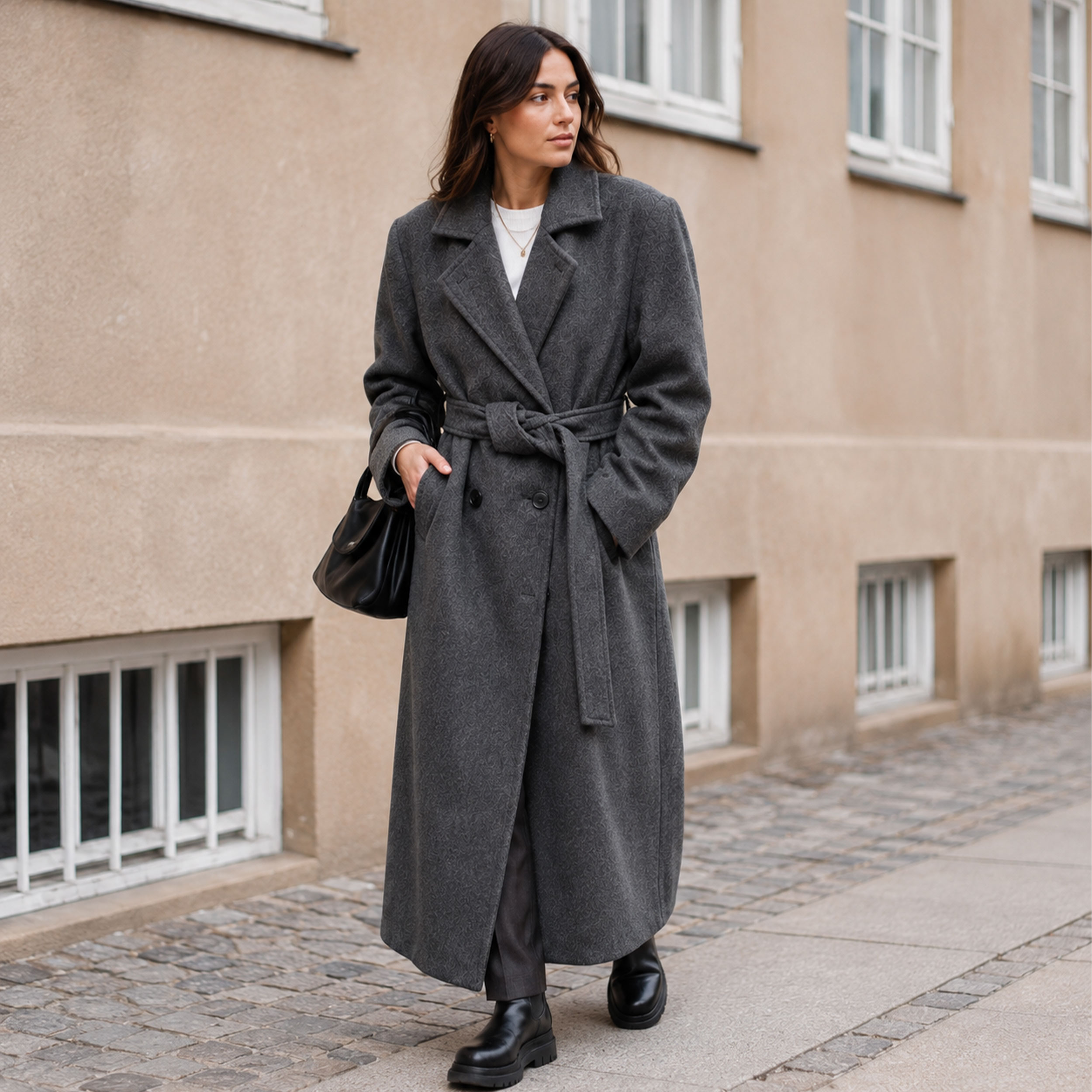Cappotto Misto Lana Grigio Image