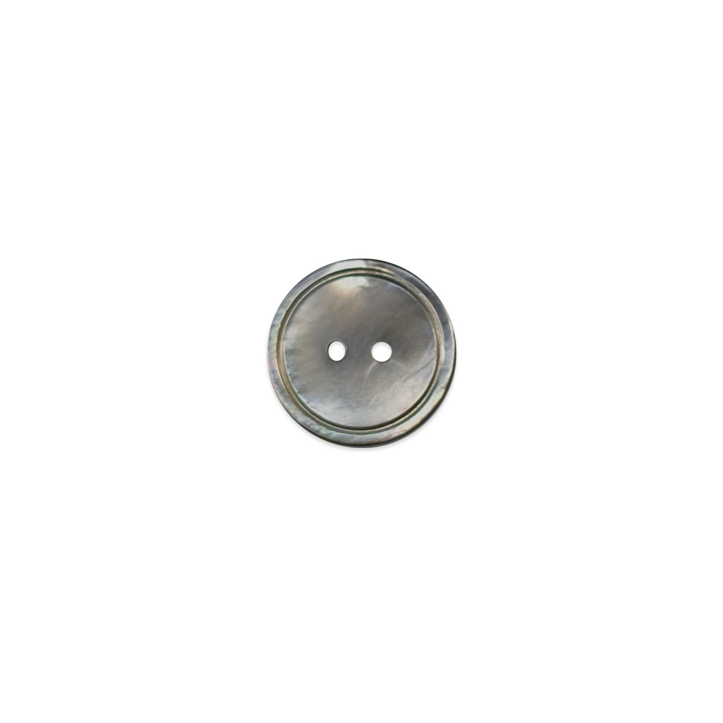 Bottone Madreperla 2 Fori Grigio con Bordo Lin 32 Image