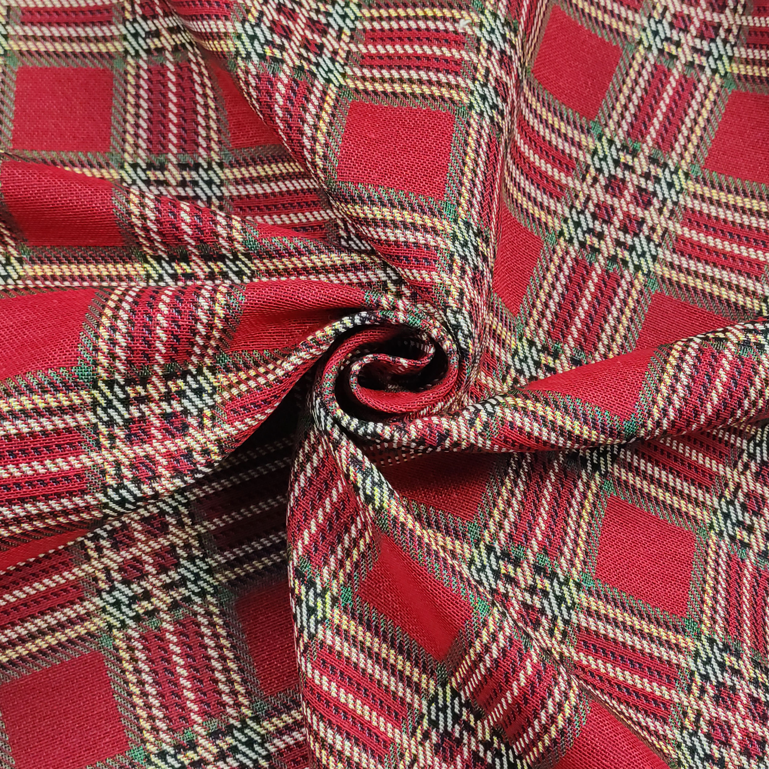 Ritaglio Gobelin Fantasia Tartan in Rosso 50x140 cm Image