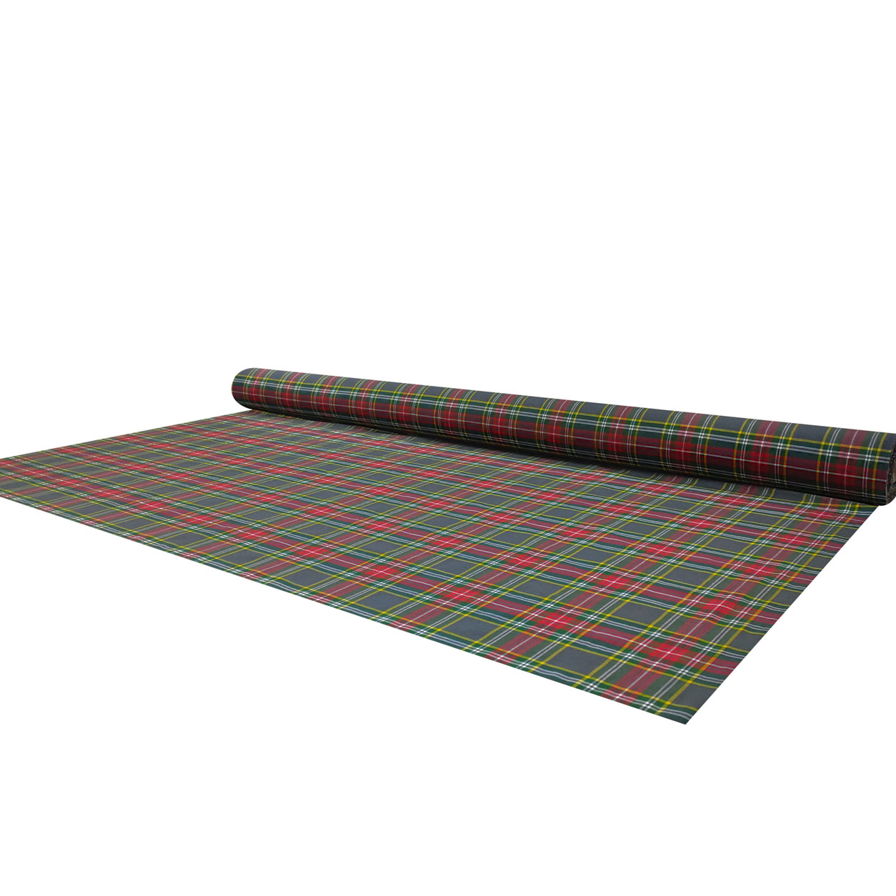 Tessuto Tartan Grande Grigio Rosso Image