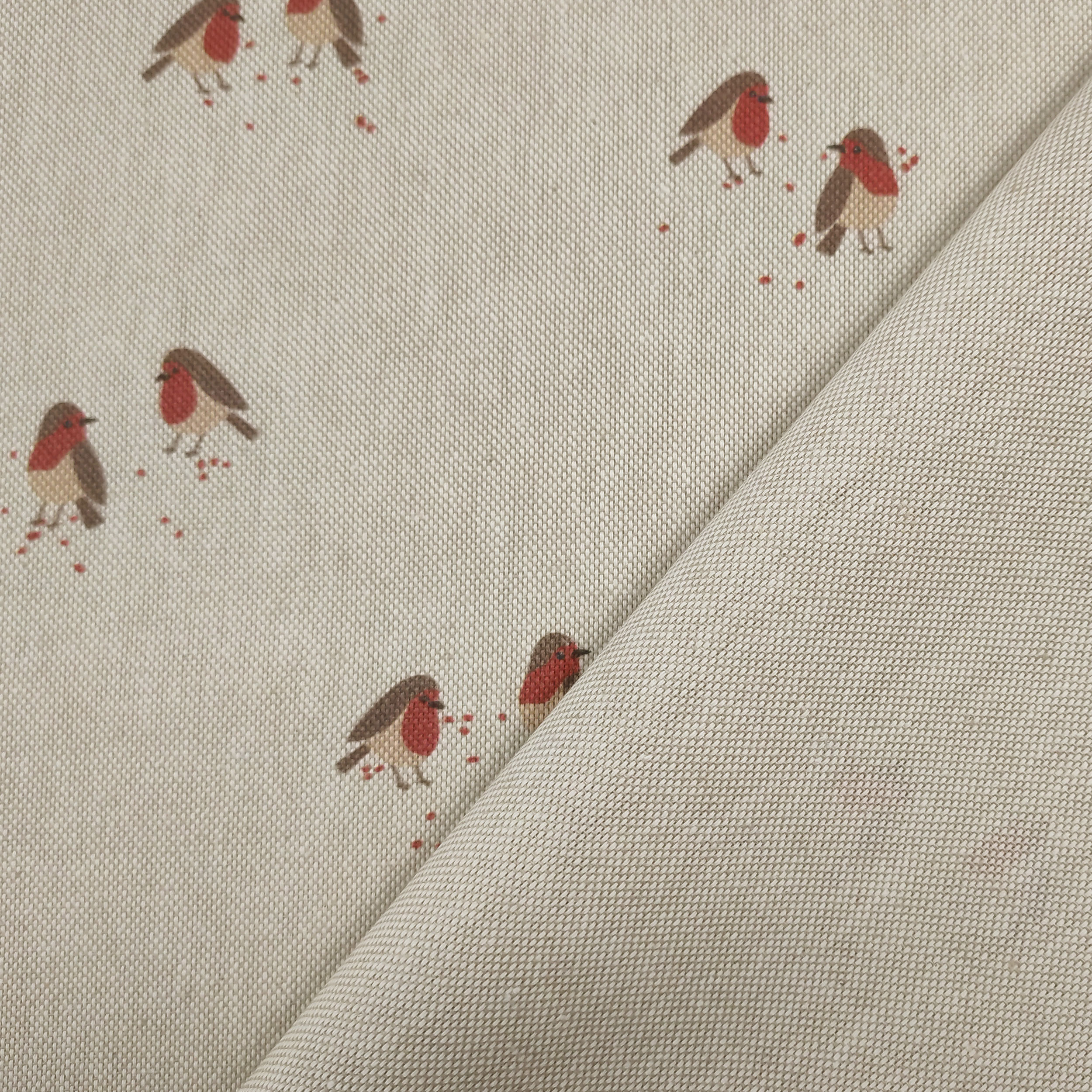 Tessuto Misto Cotone Pettirossi
