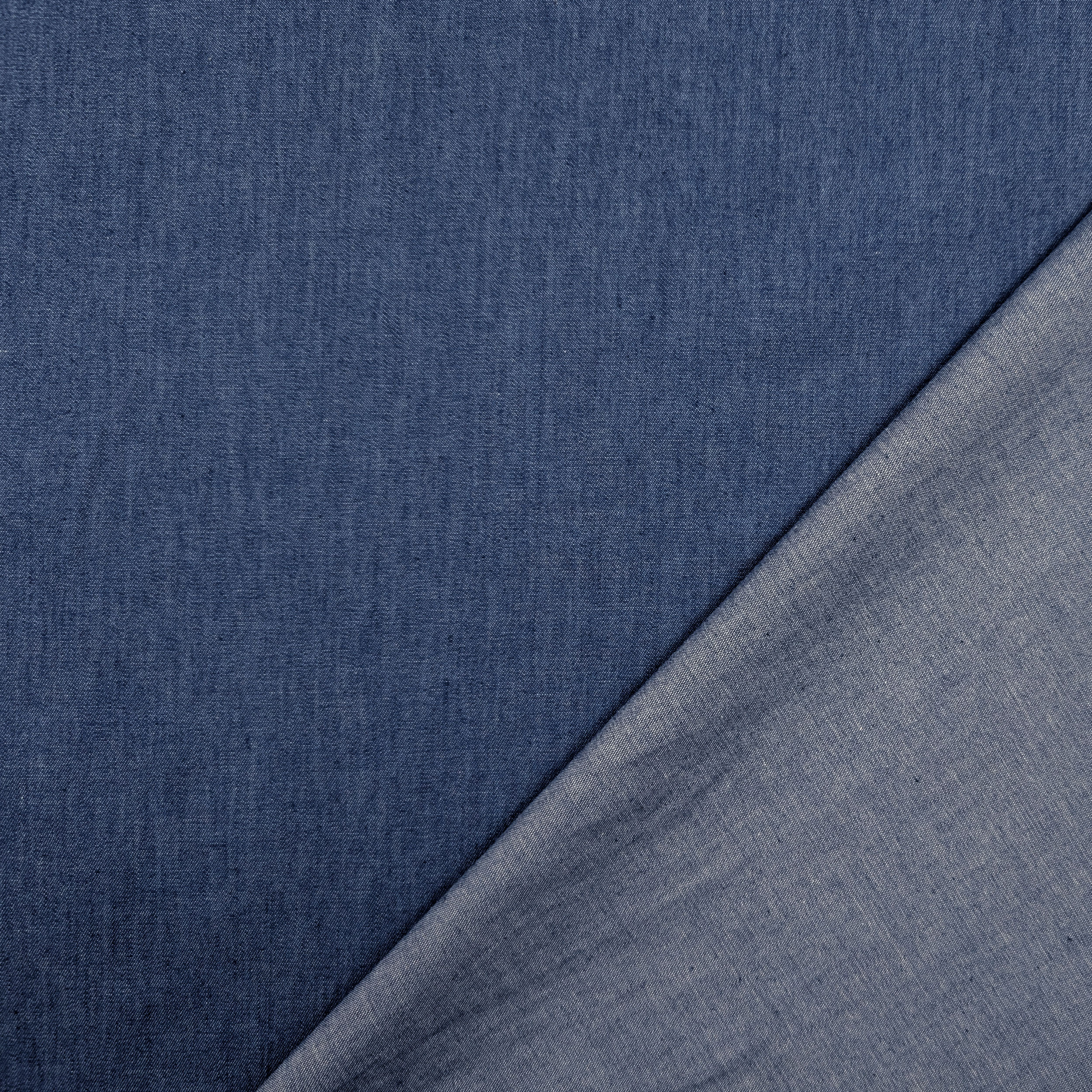 Ritaglio Jeans Cotone Chambray Blu 50x140 cm Image