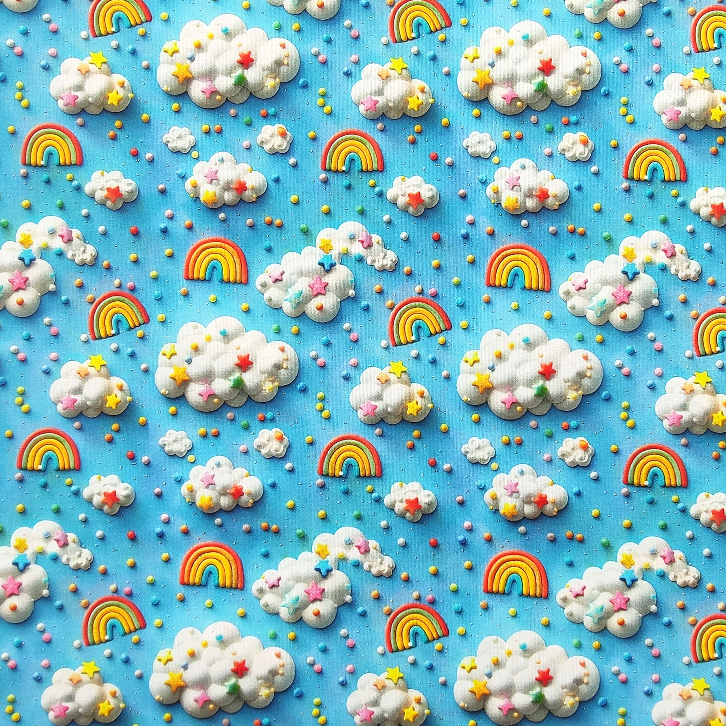 Rainbow Clouds Felpa Con Nuvole Felpa Girocollo Bambina Arcobaleno