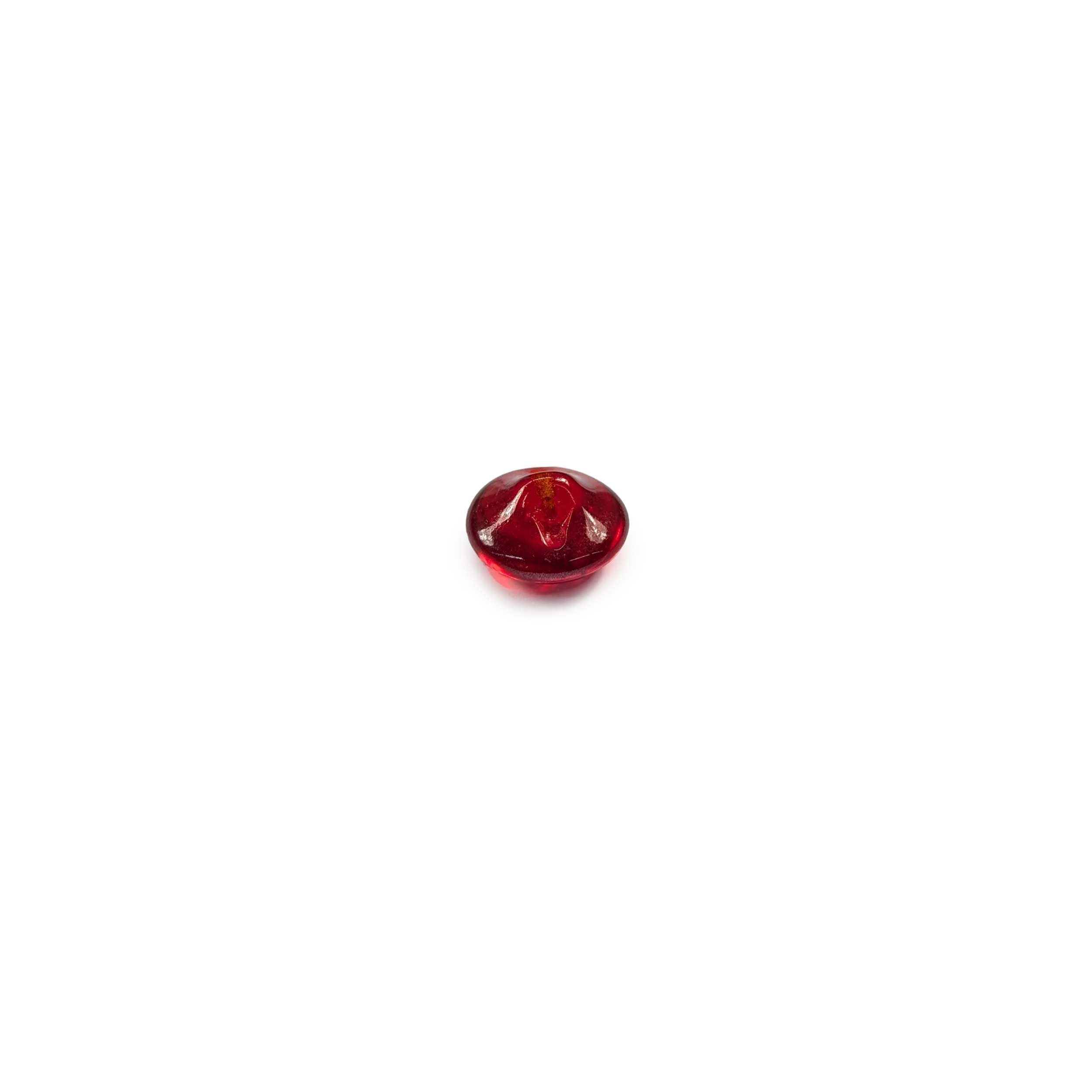 Bottone Vetro Rosso Trasparente Rotondo Piatto Lin 20 Image