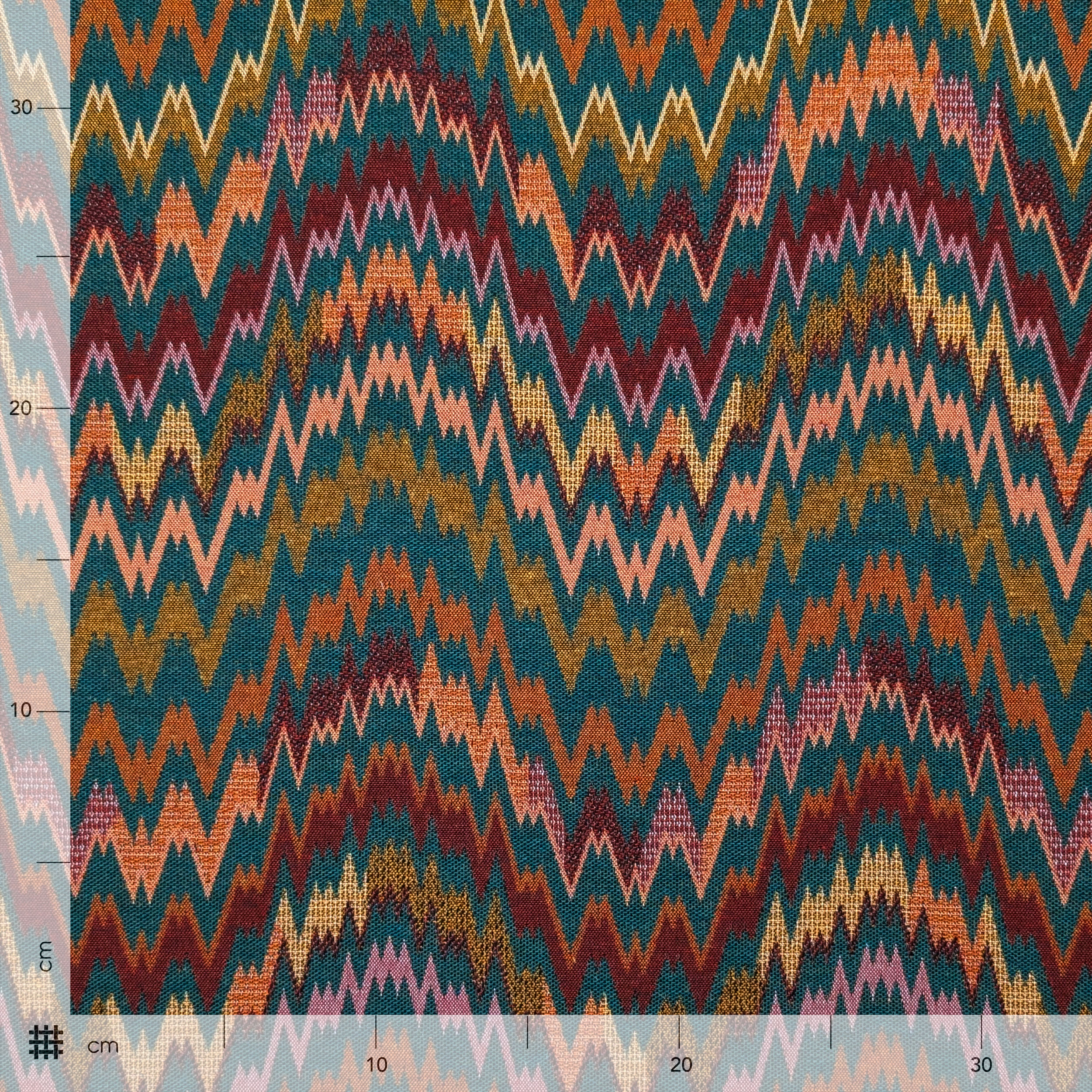 Jacquard Zig Zag Astratto Sfondo Verdone Image