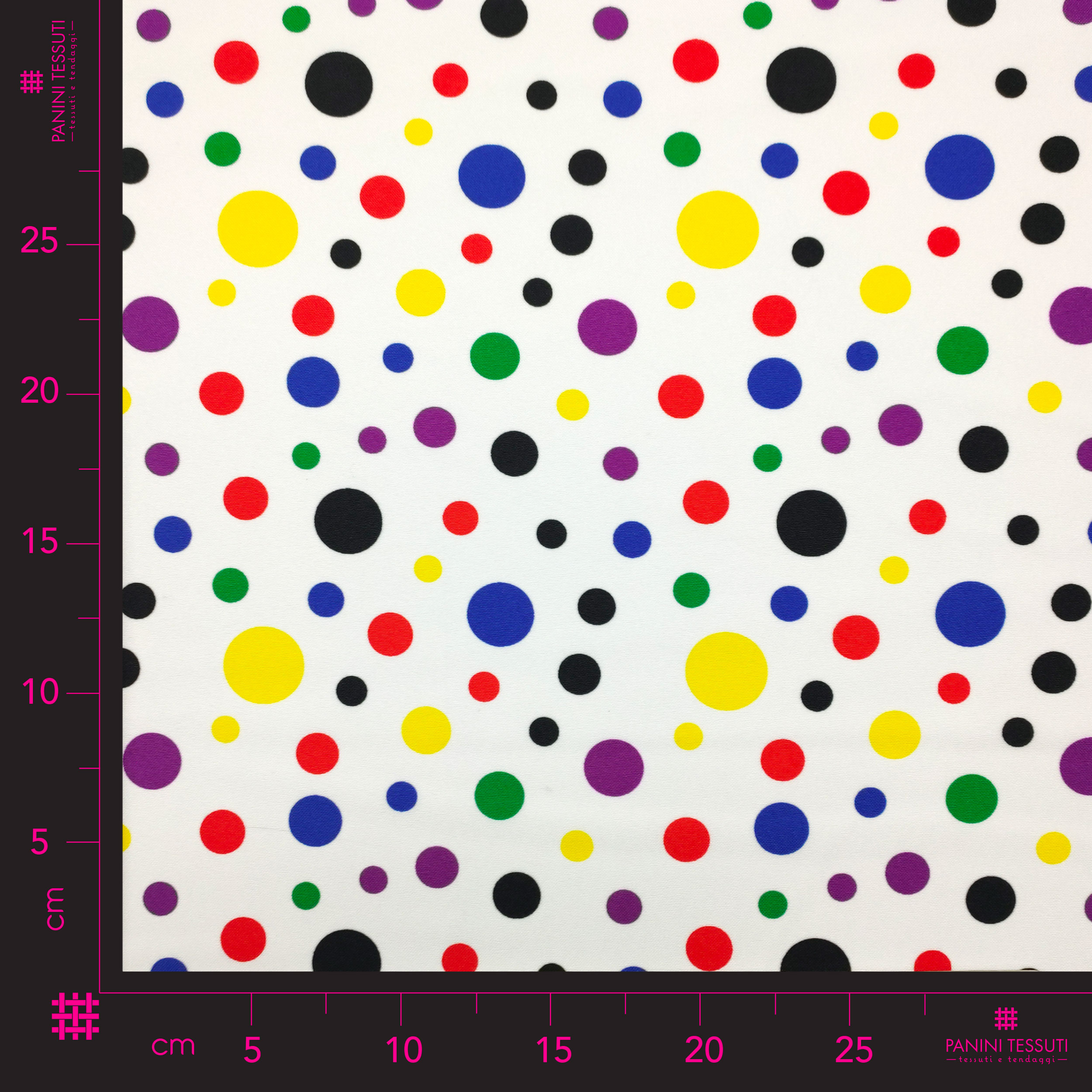 Tessuto Carnevale Pois Multicolor
