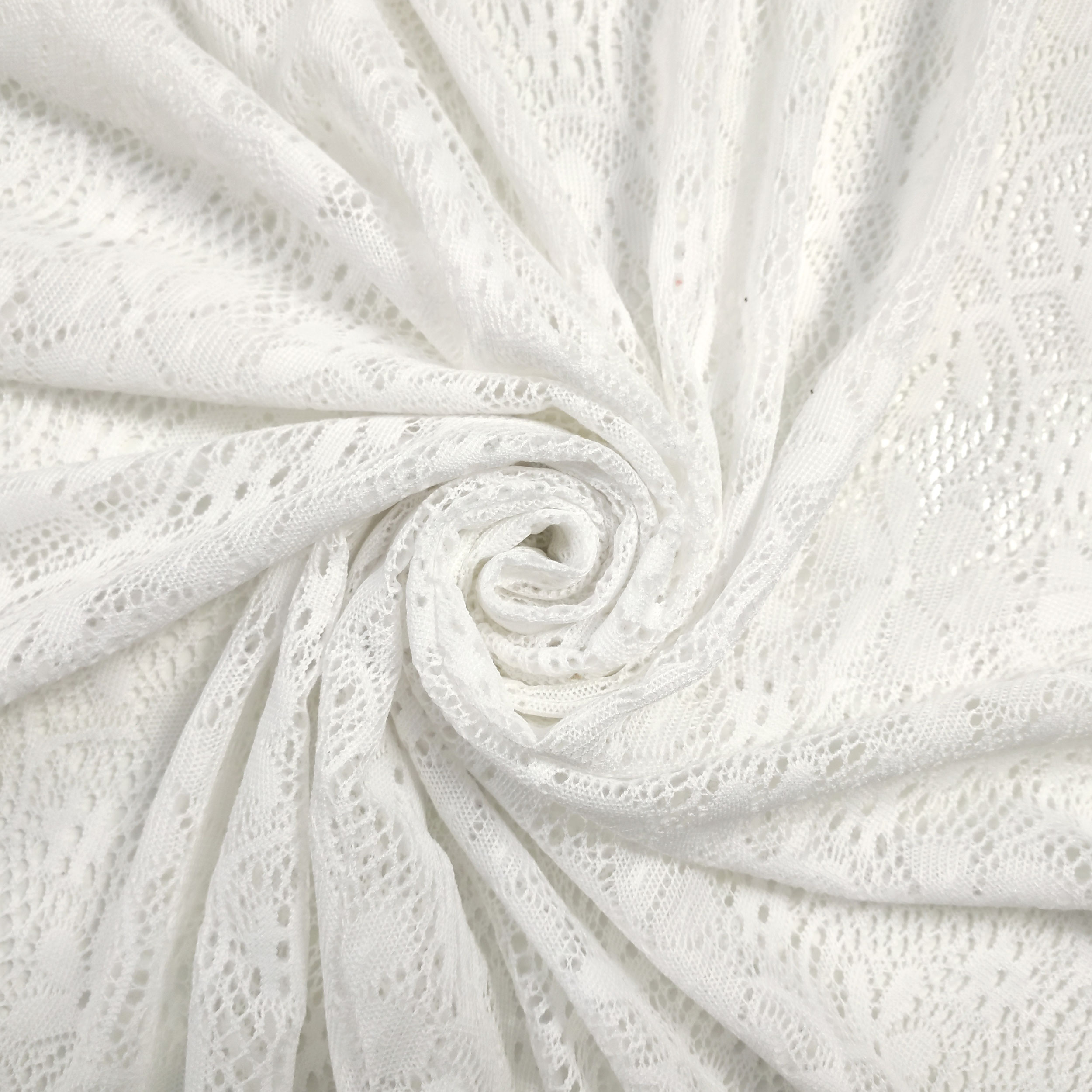 Pizzo Misto Lana Bianco Ottico Fiori