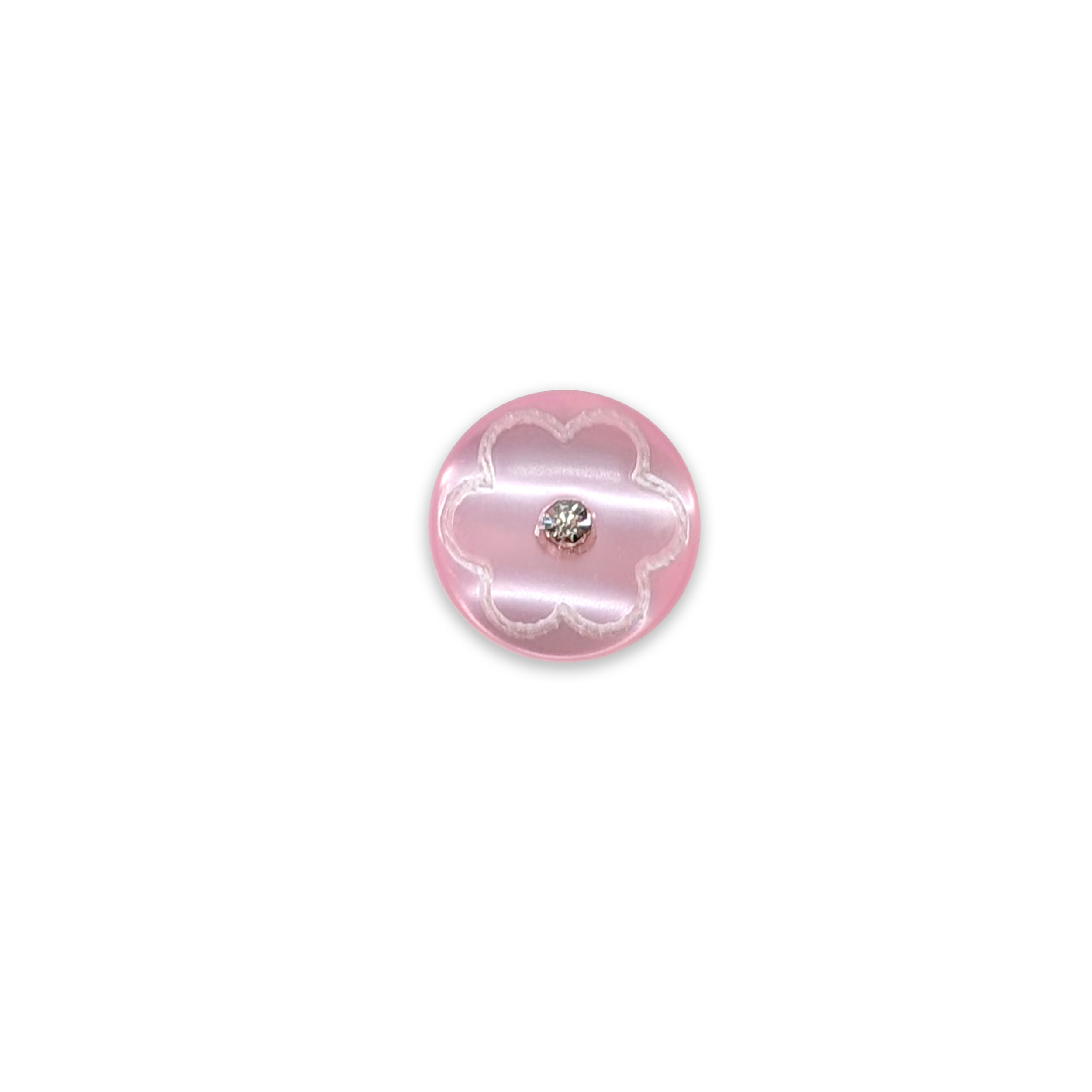 Bottone Rosa Fiorellino con Strass Image