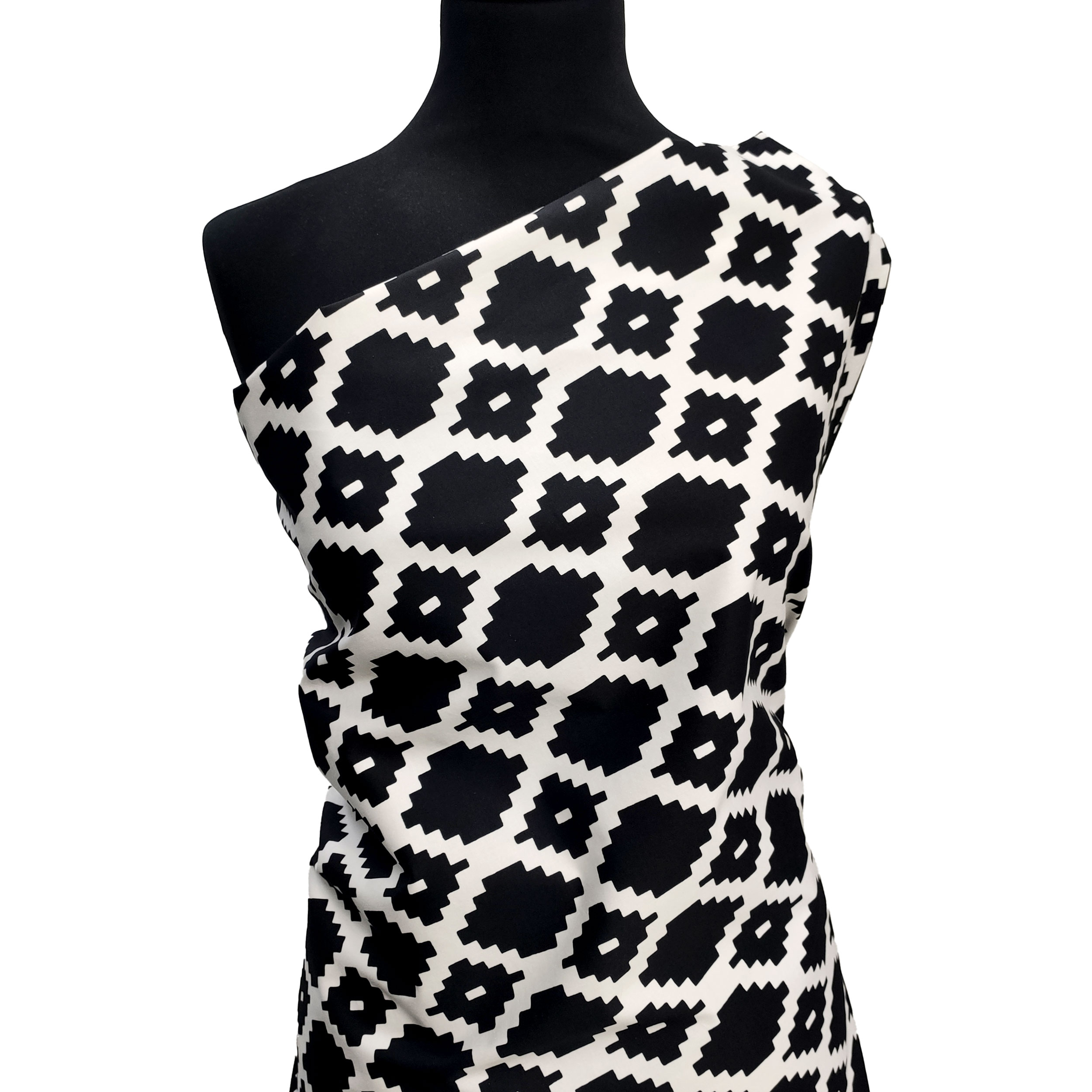 Cotone Elasticizzato Moda Bianco e Nero