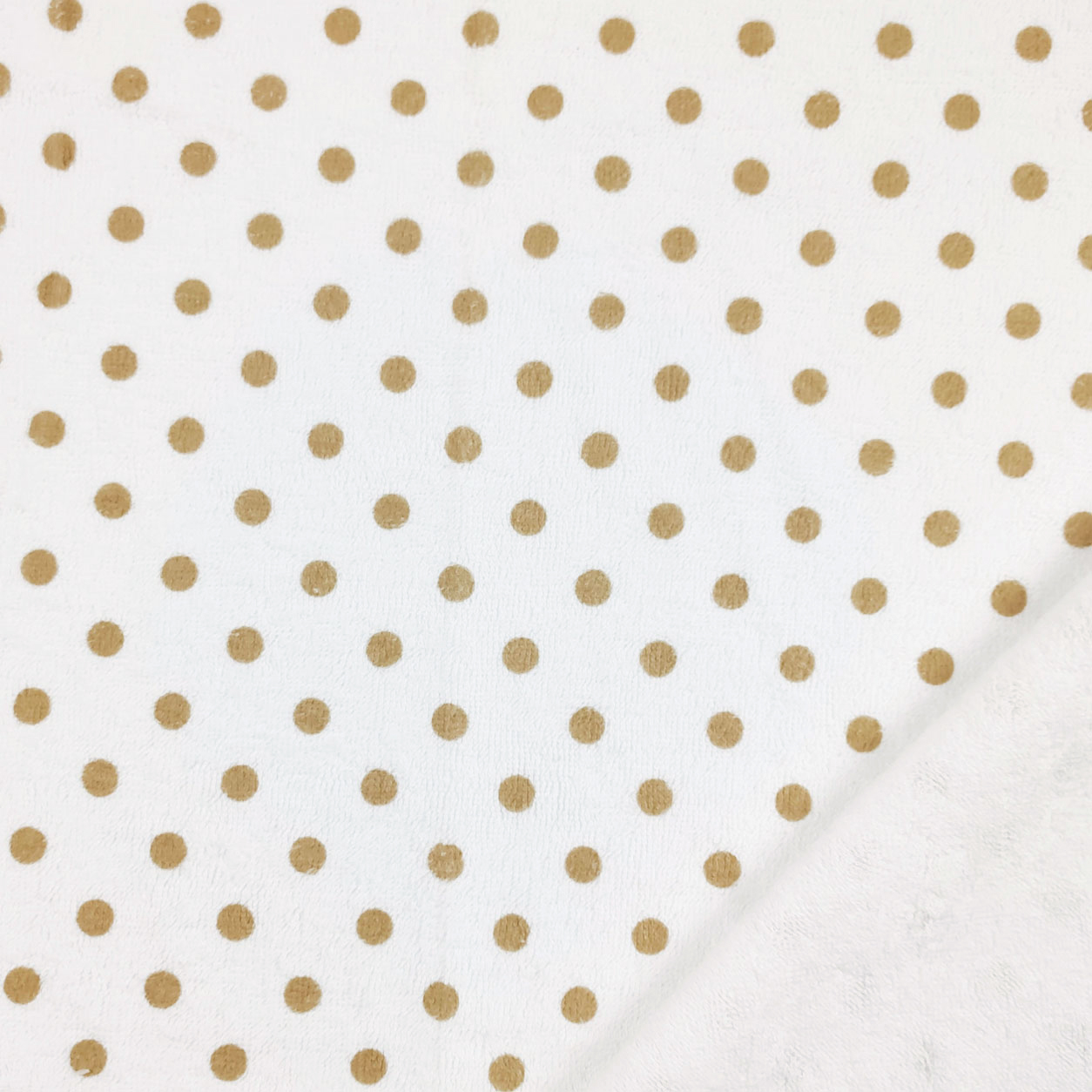 Tessuto Spugna Pois Stampati Beige