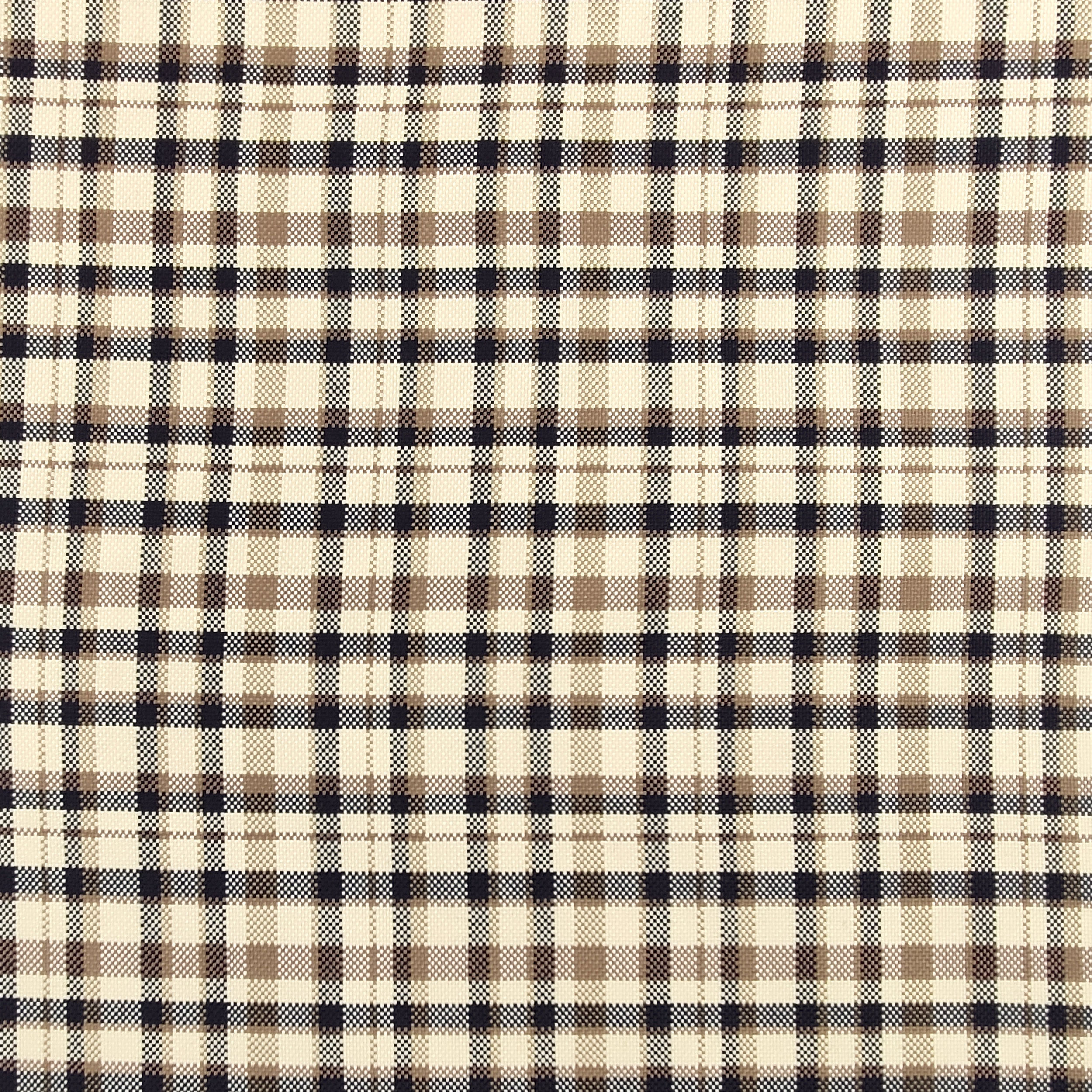 Tessuto Abbigliamento Panna Quadretti Blu e Beige