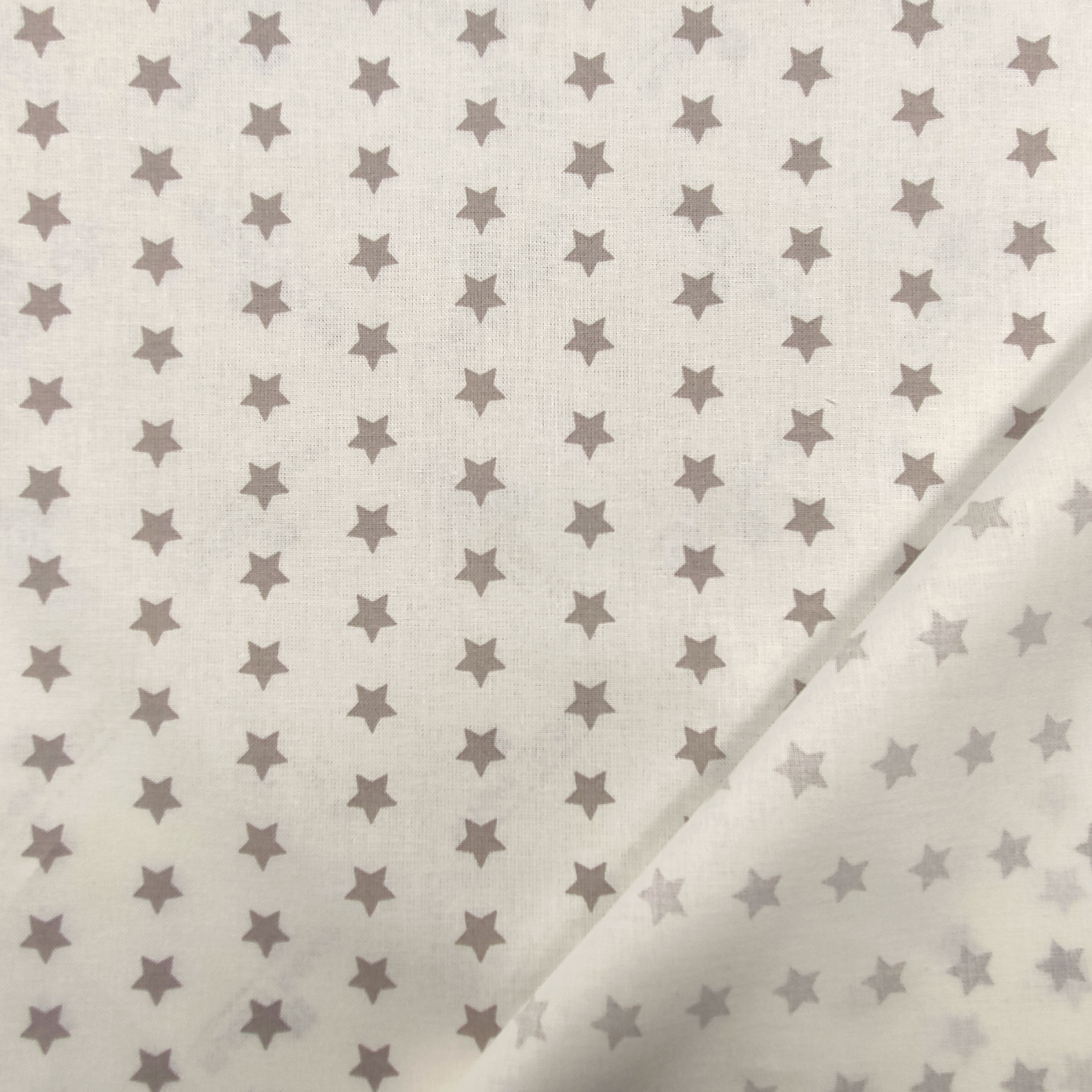 Tessuto Cotone Stelle Sfondo Bianco Image