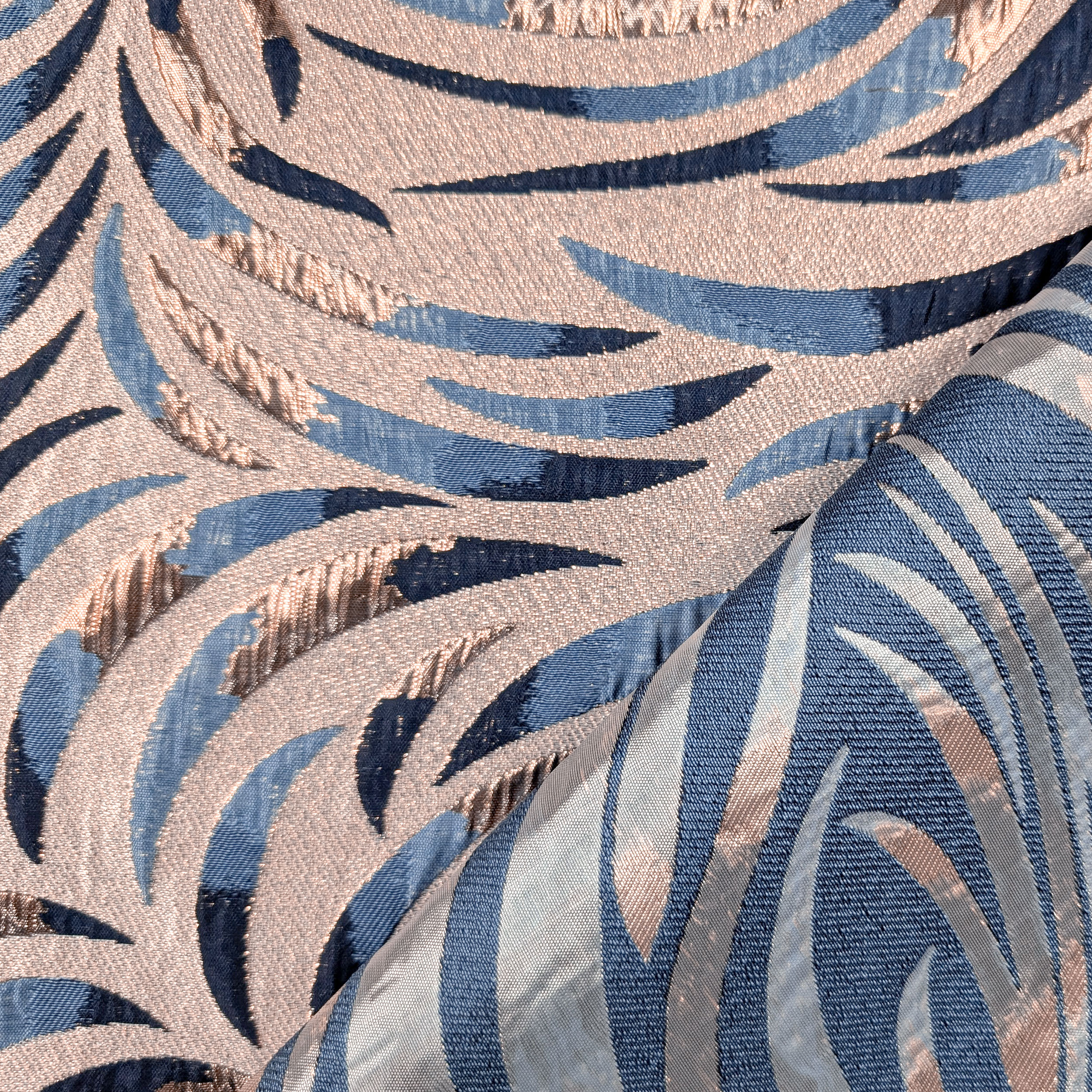 Jacquard Fantasia Astratta Denim Lurex Rosa Image