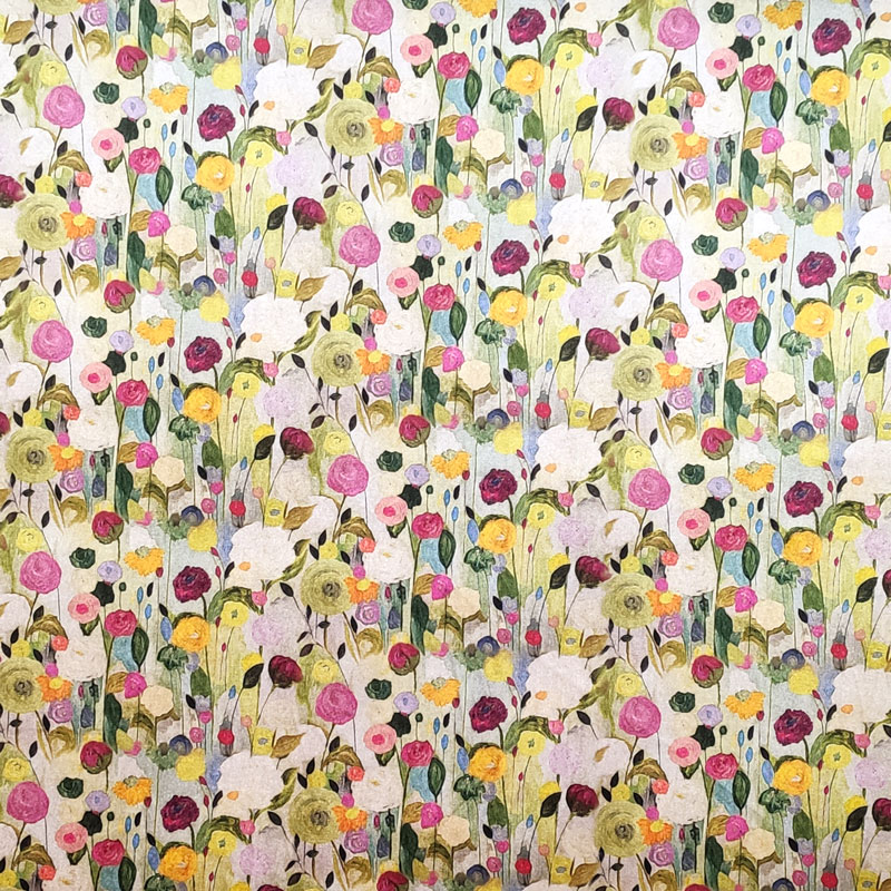 Tessuto velluto fiori impressionisti