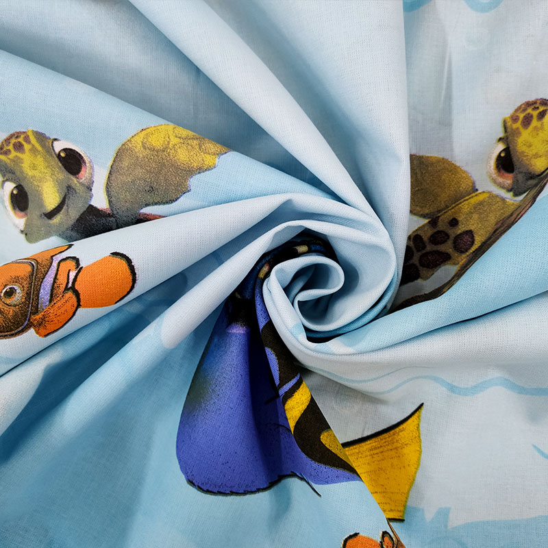 Ritaglio Tessuto Cotone Disney Nemo Sfondo Azzurro 50x140 cm