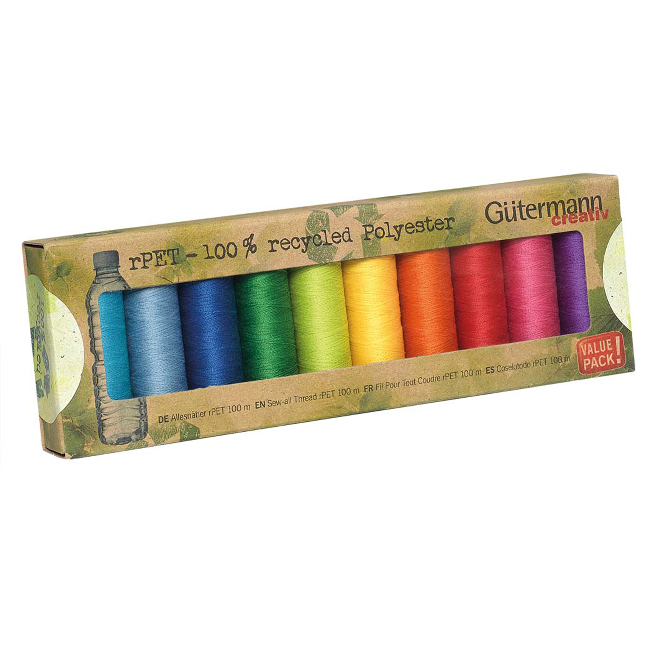 Gutermann Creative Cucitutto rPET 10 Bobine Rainbow Image