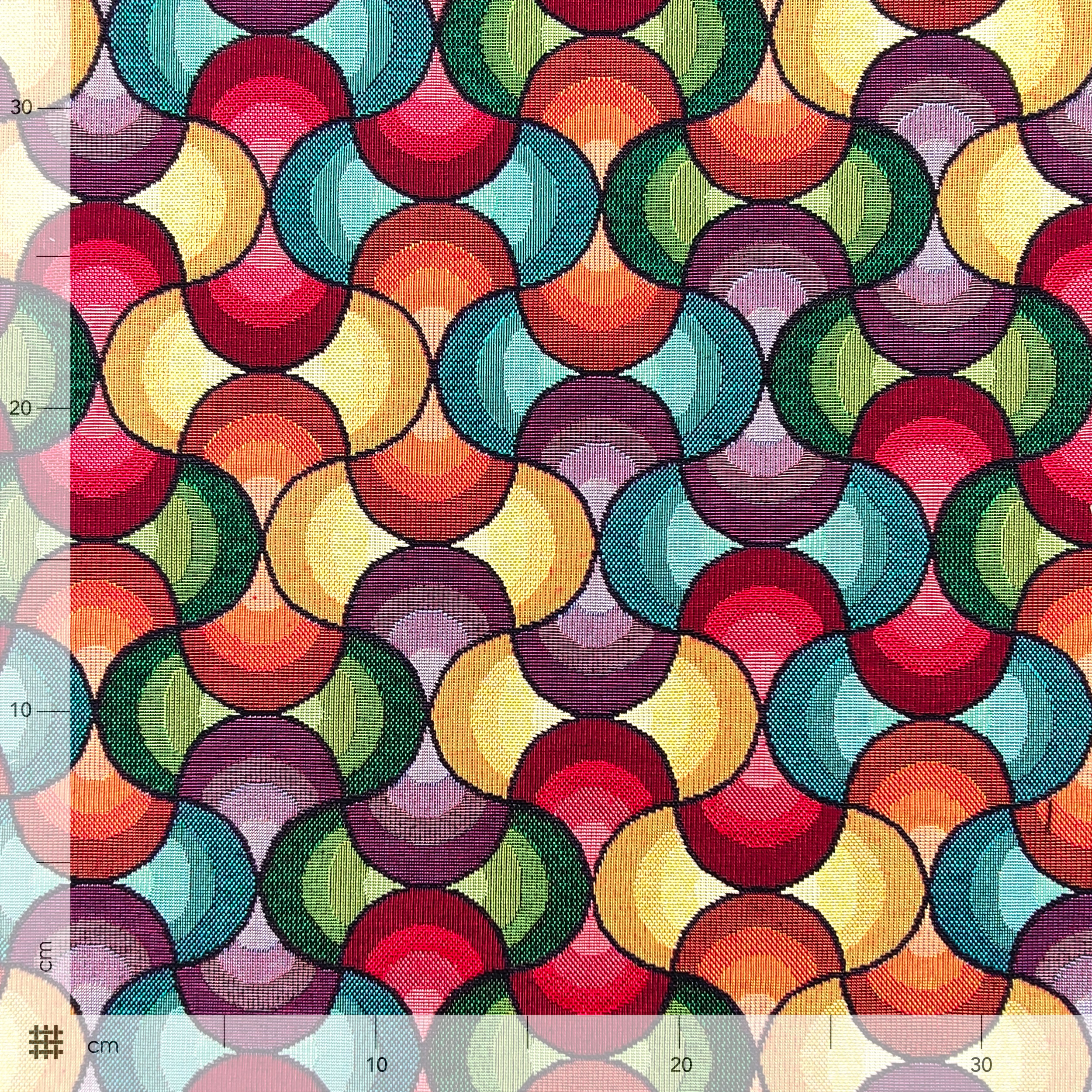 Gobelin Fantasia Geometrie Optical Colorato