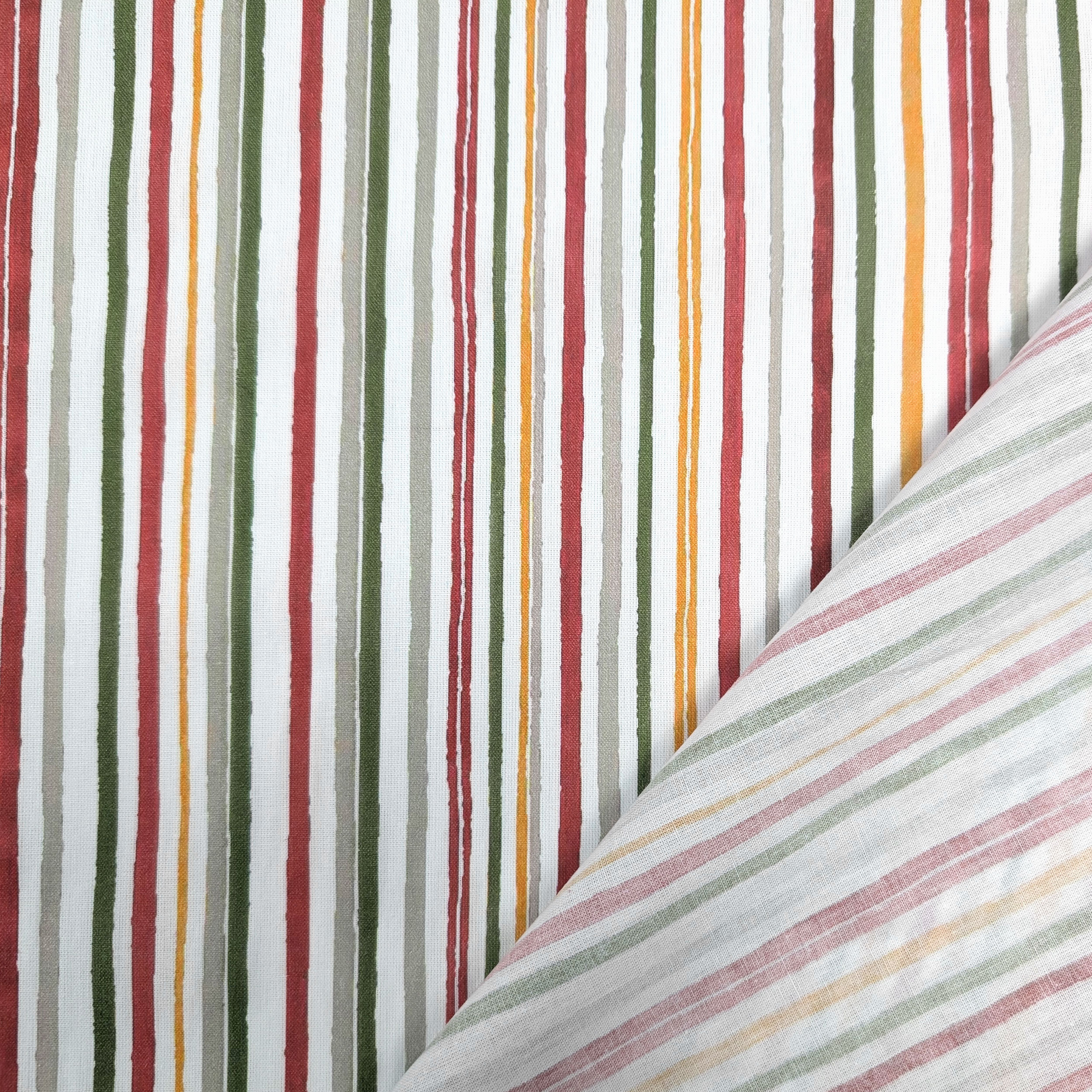 Cotone Percalle Righe Verticali Multicolor Image