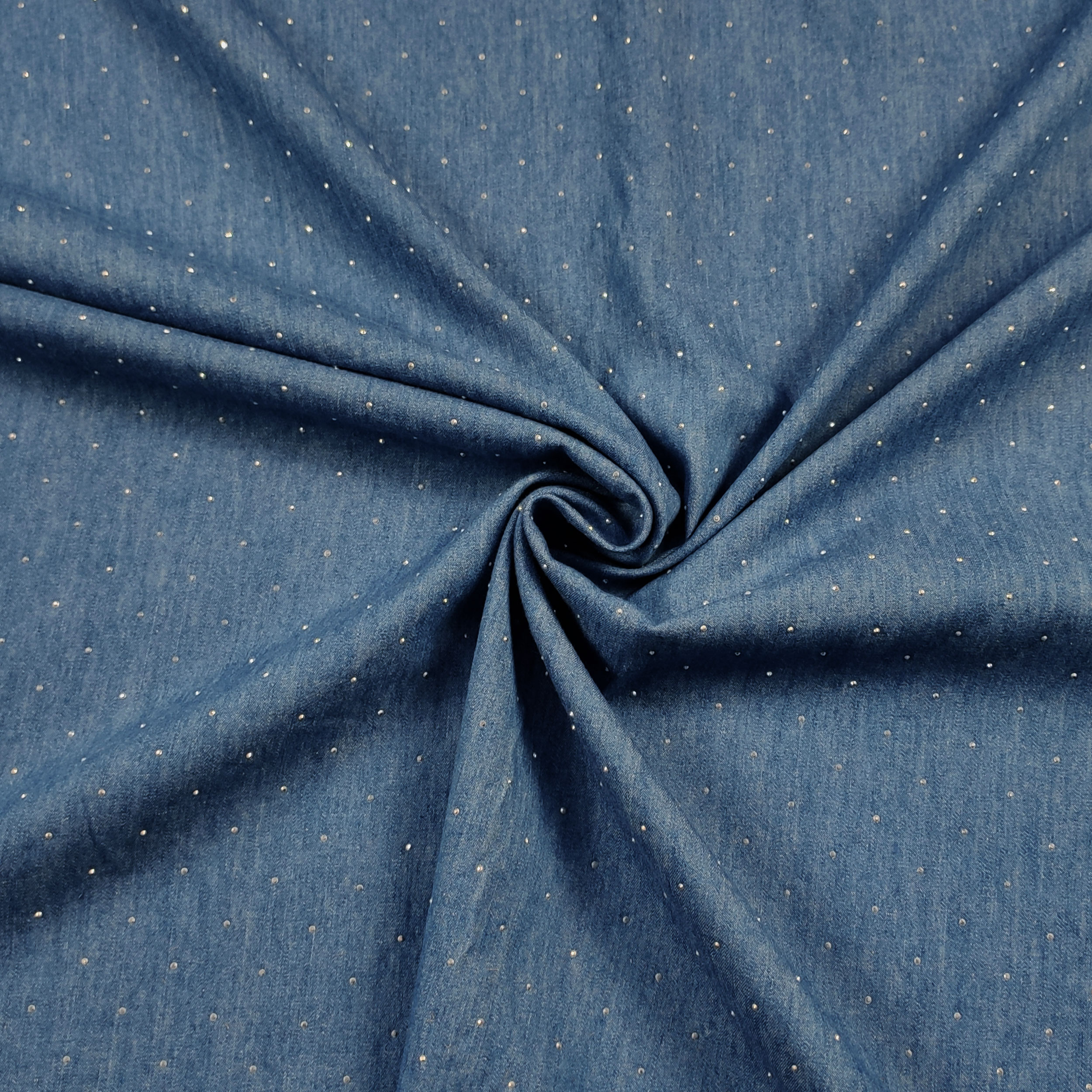 Denim di Cotone con Strass