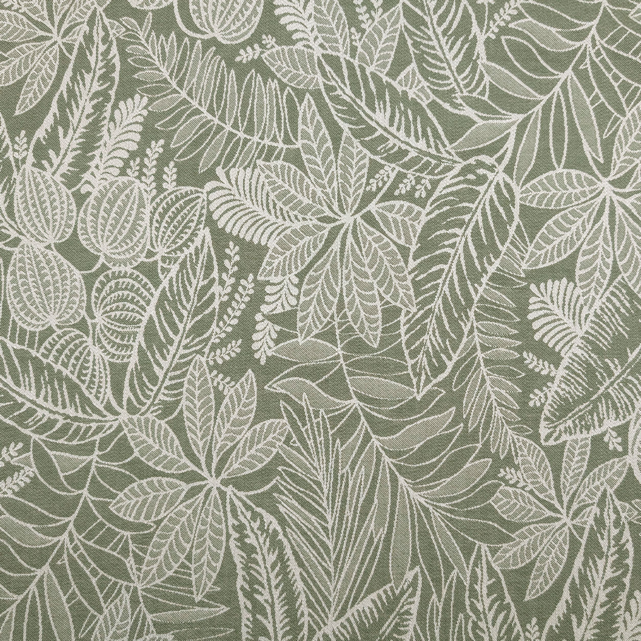 Jacquard Foglie Sfondo Verde H 280 cm Image