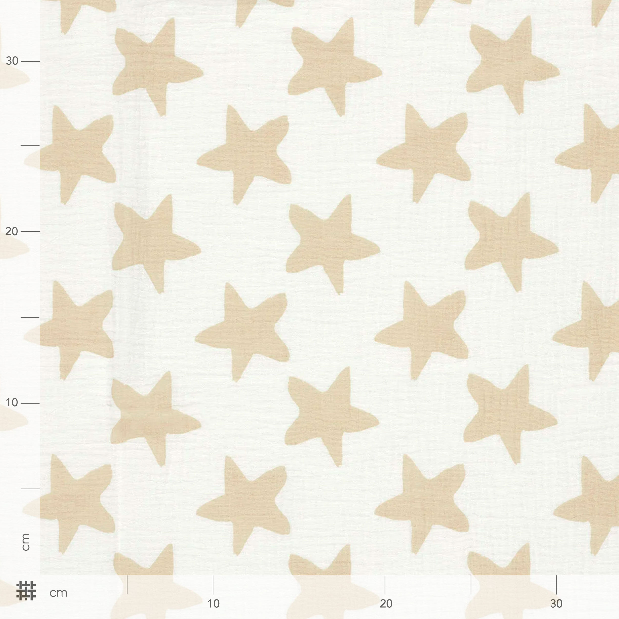 Mussola Cotone Stelline Beige Image