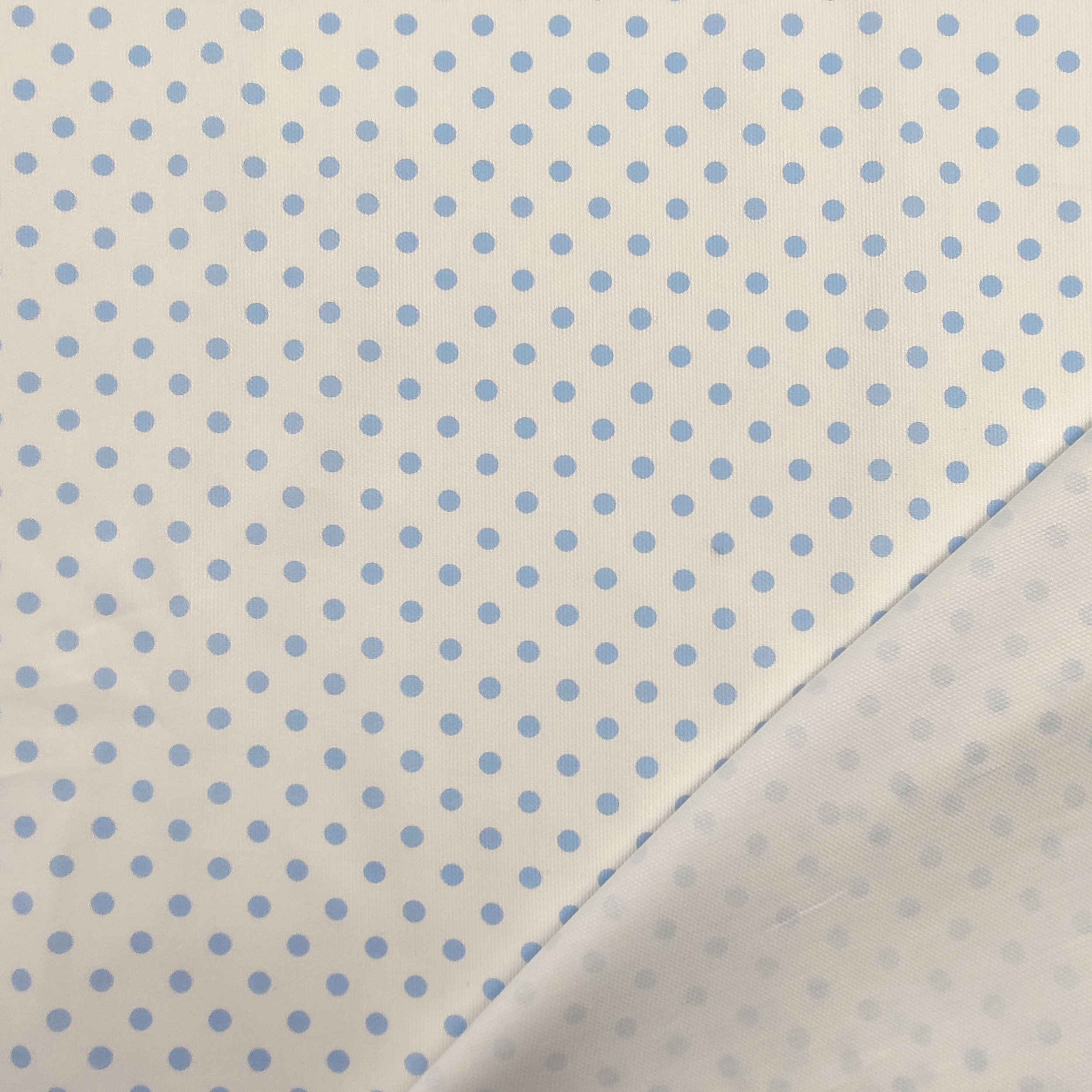 Tessuto Cotone Piquet con Pois Azzurri Image