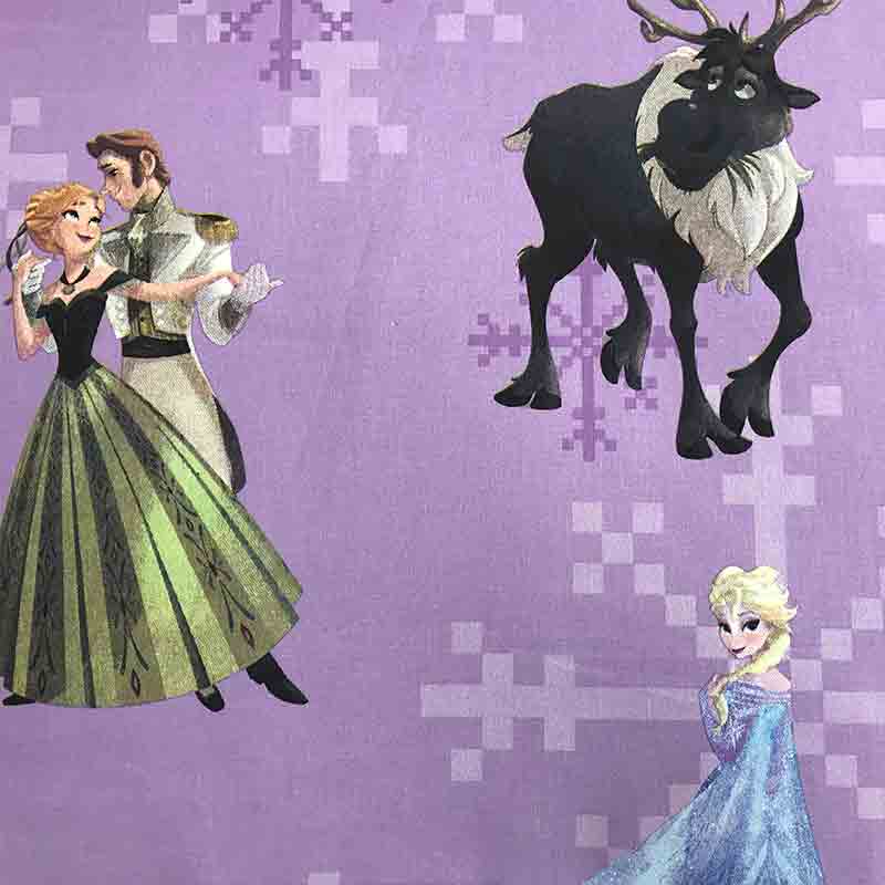 Tessuto cotone Disney Frozen Lilla Disteso