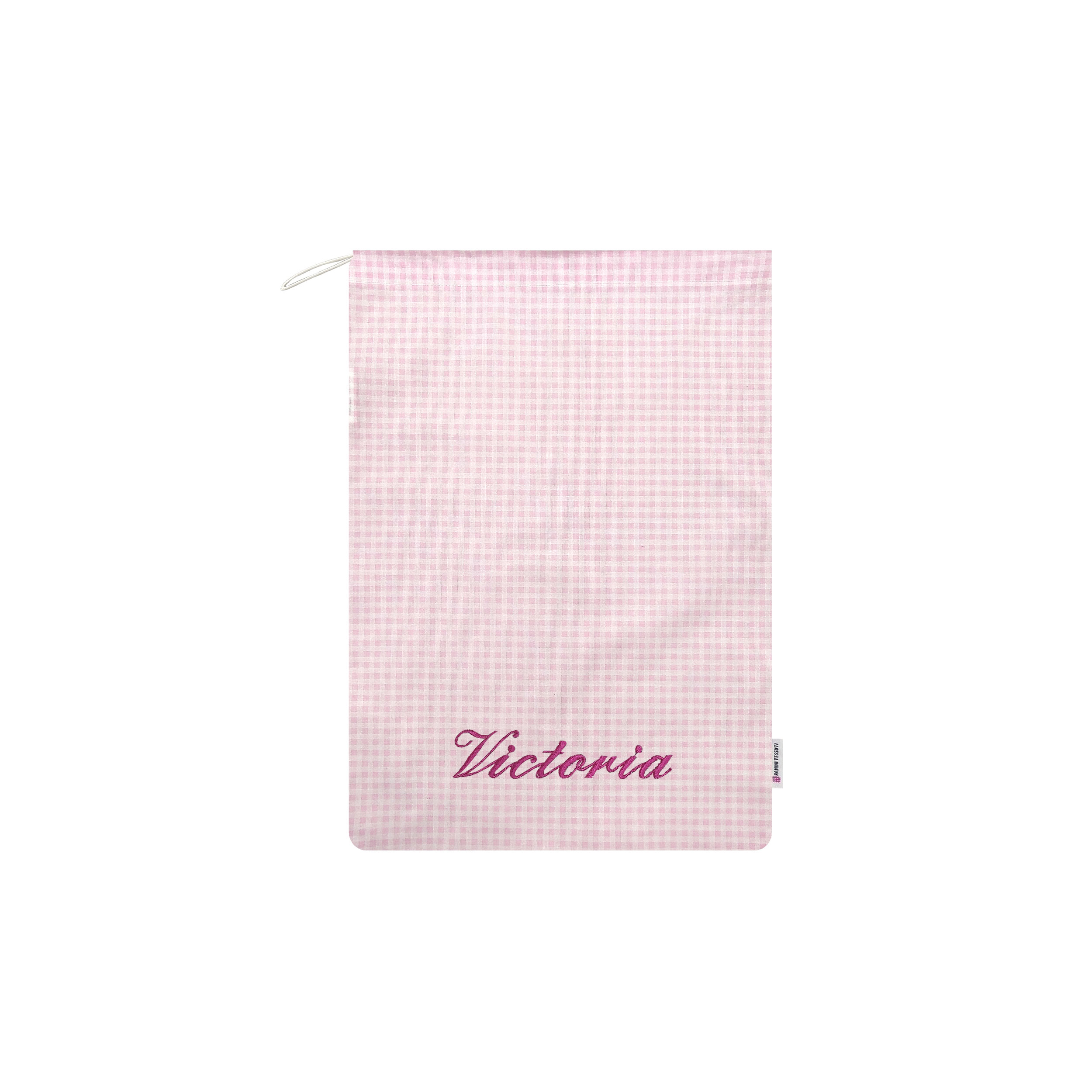 Sacchetto per il Cambio Asilo Quadretti Rosa