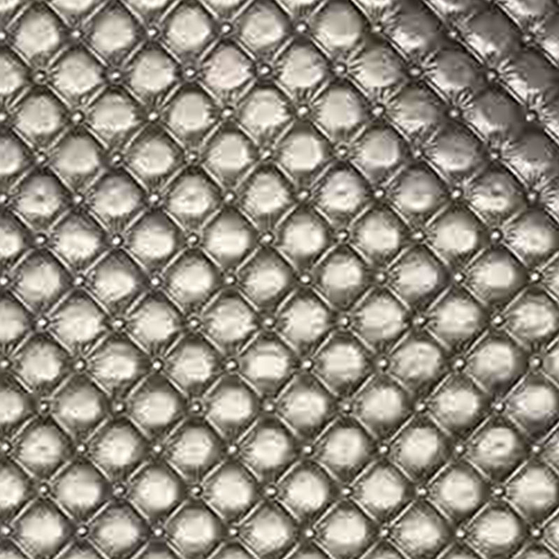 Ritaglio Tessuto Ecopelle Effetto Matelassè Grigio 50 x 140 cm
