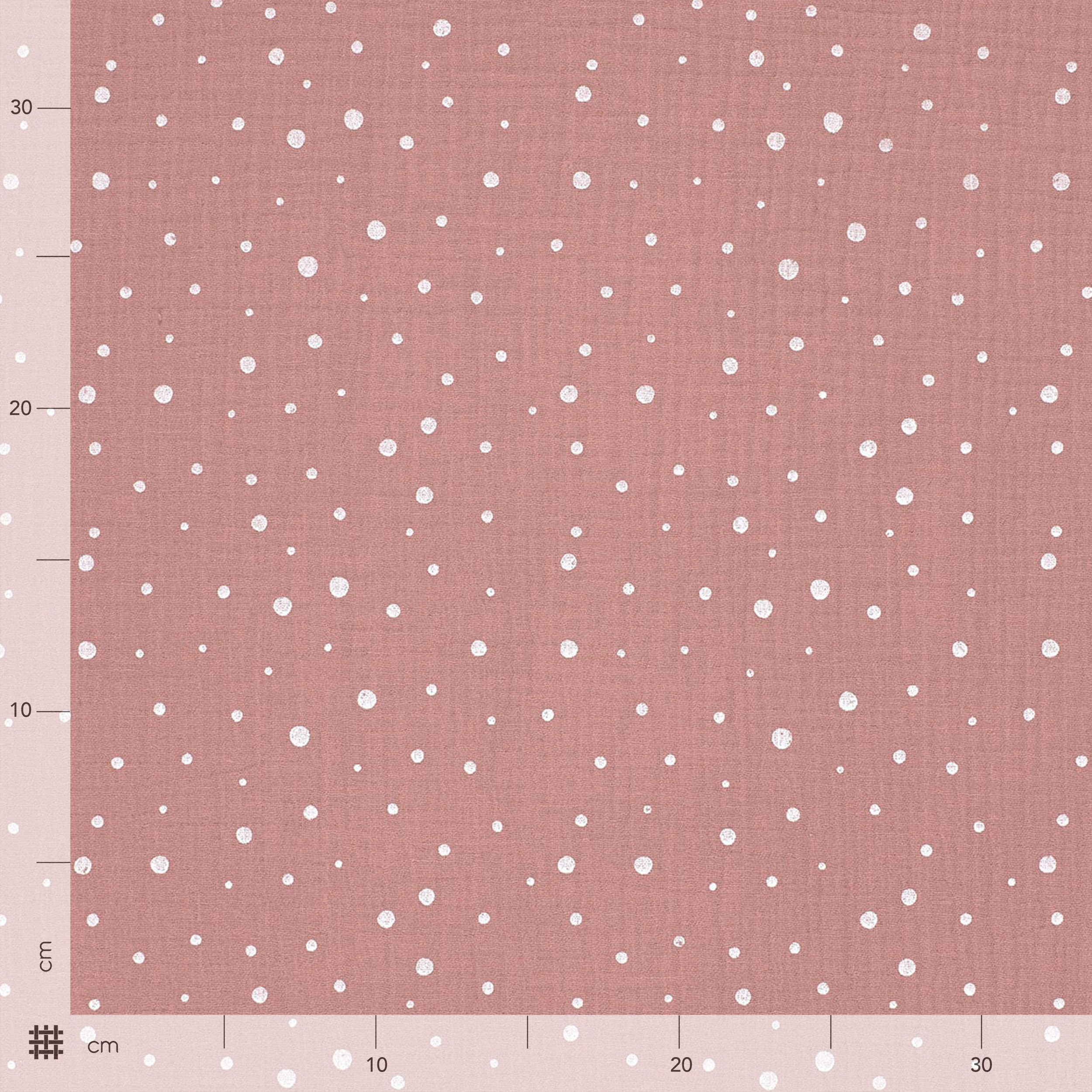 Mussola Rosa Antico Pois Bianchi Image