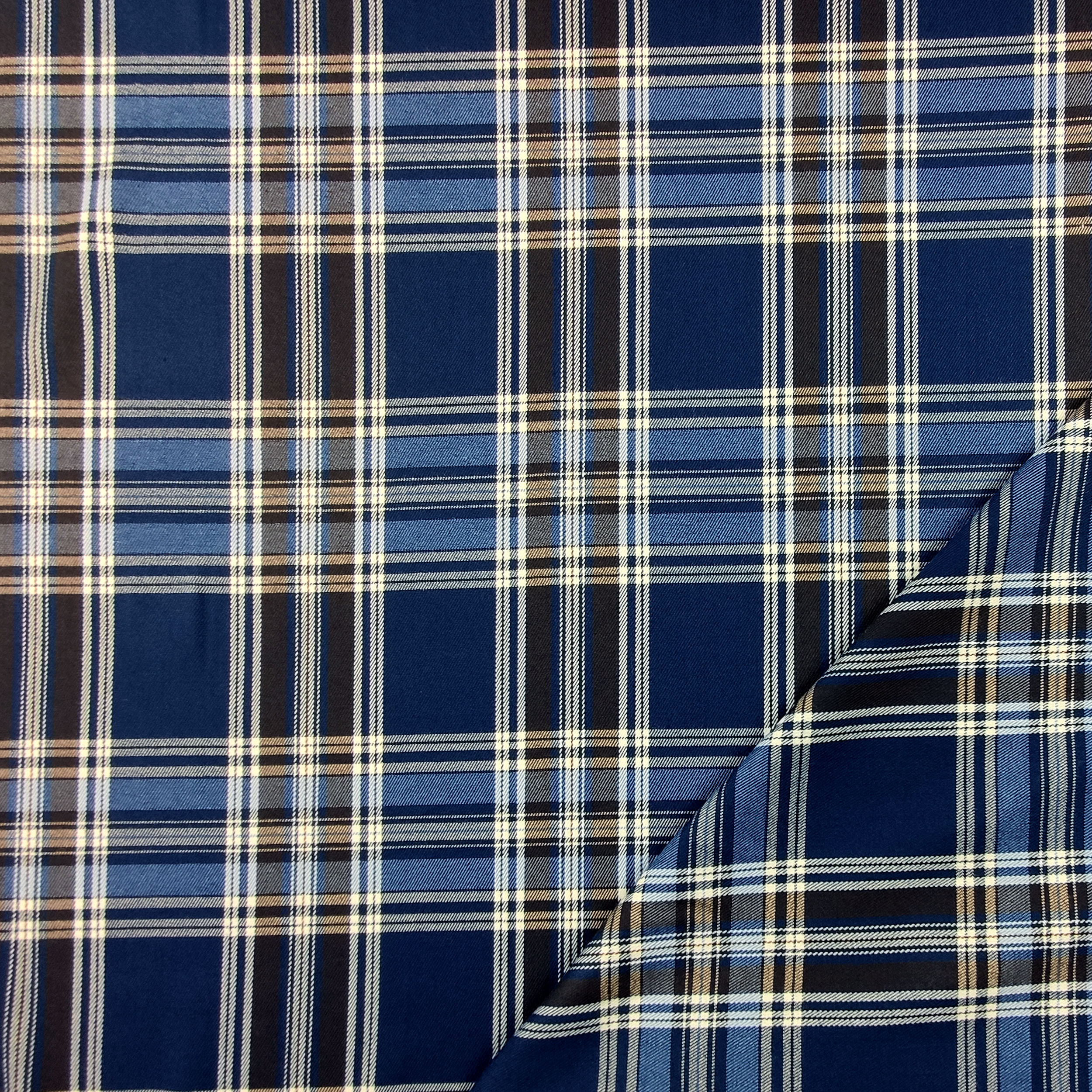 Tessuto Tartan Quadri Toni Celeste Image
